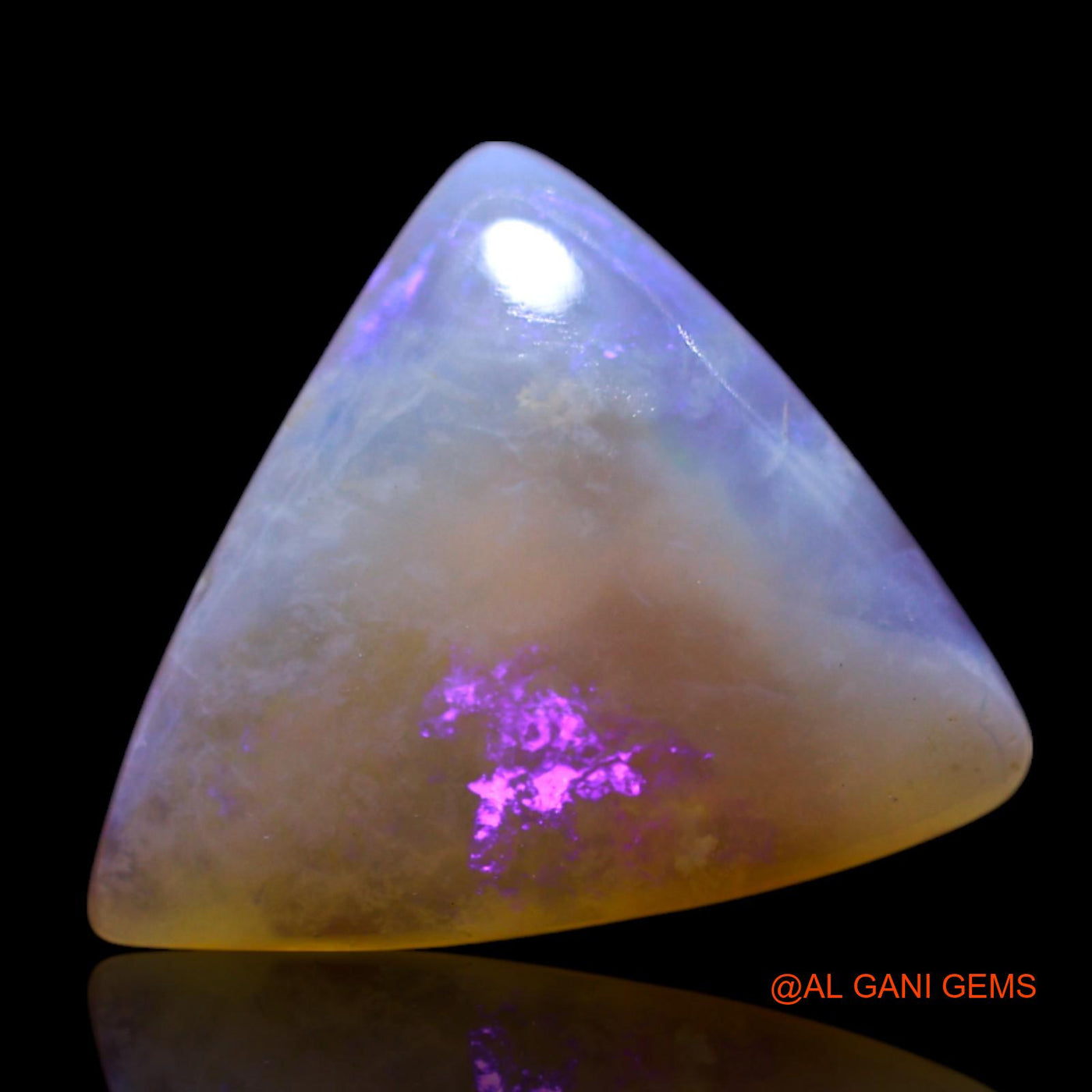 3.00 Cts Natural Australian Fire Opal Trillion Cabochon Loose Gemstone For Jewelry 13x12x3 mm AG-444