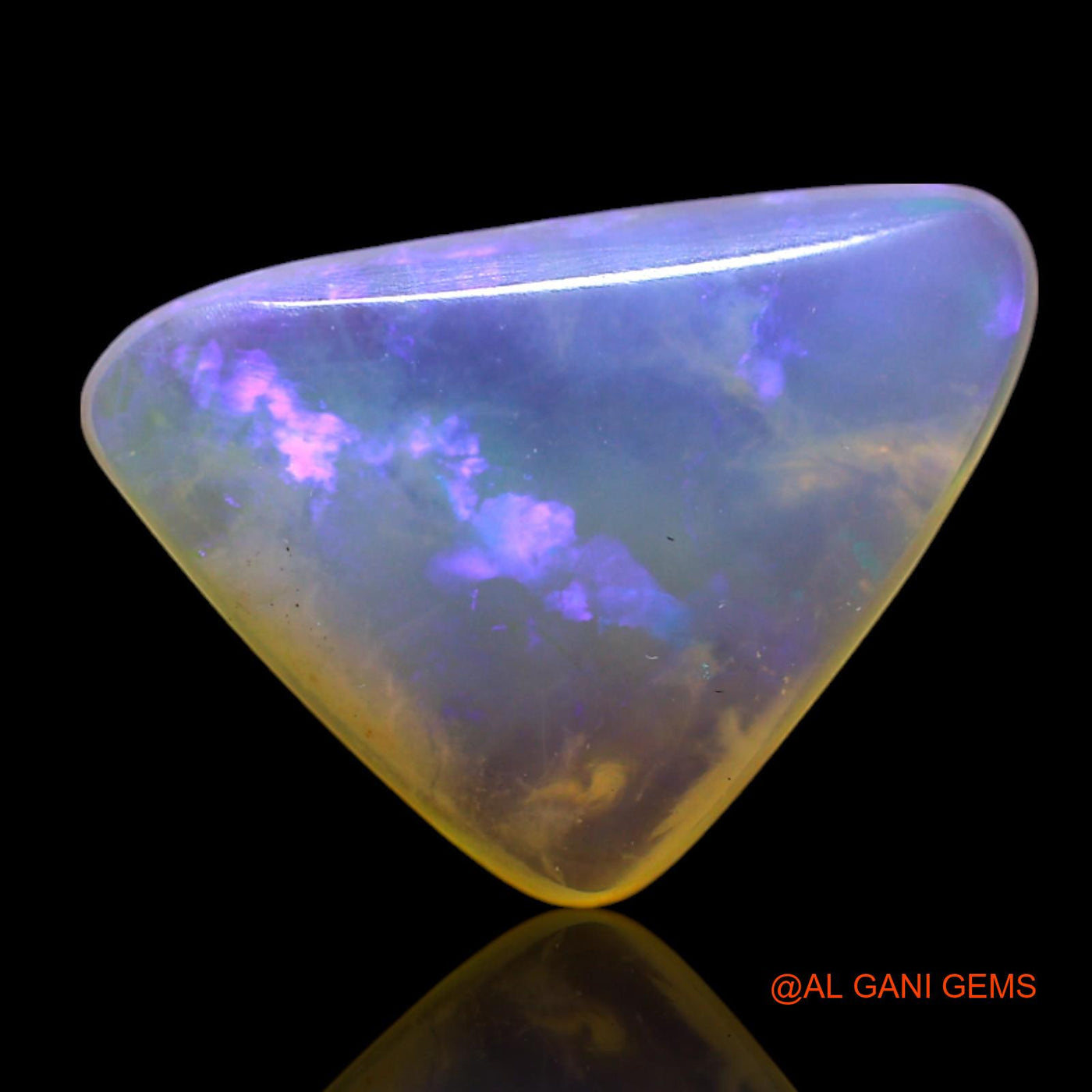 2.00 Cts Natural Australian Fire Opal Trillion Cabochon Loose Gemstone For Jewelry 15x10x3 mm AG-451
