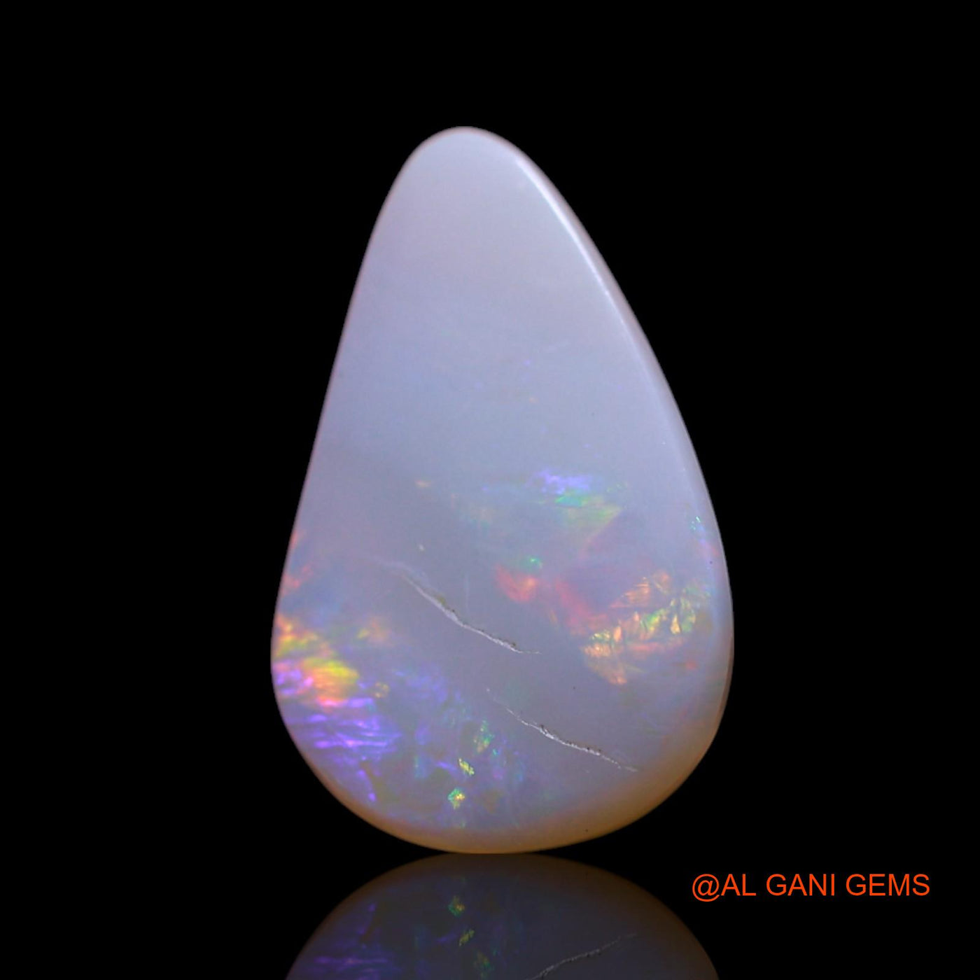 Natural Fire Opal Gemstone 2.00 Cts Loose Pear Cabochon From Australia 13x8x3 mm AG-485