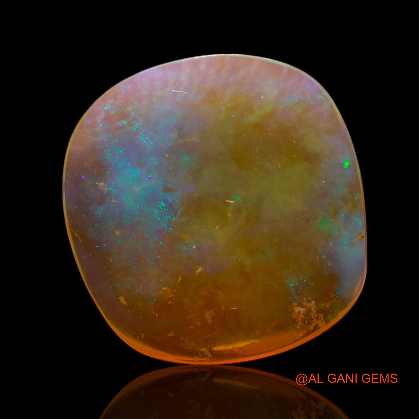 Natural Fire Opal Gemstone 4.00 Cts Loose Oval Cabochon From Australia 15x15x2 mm AG-547
