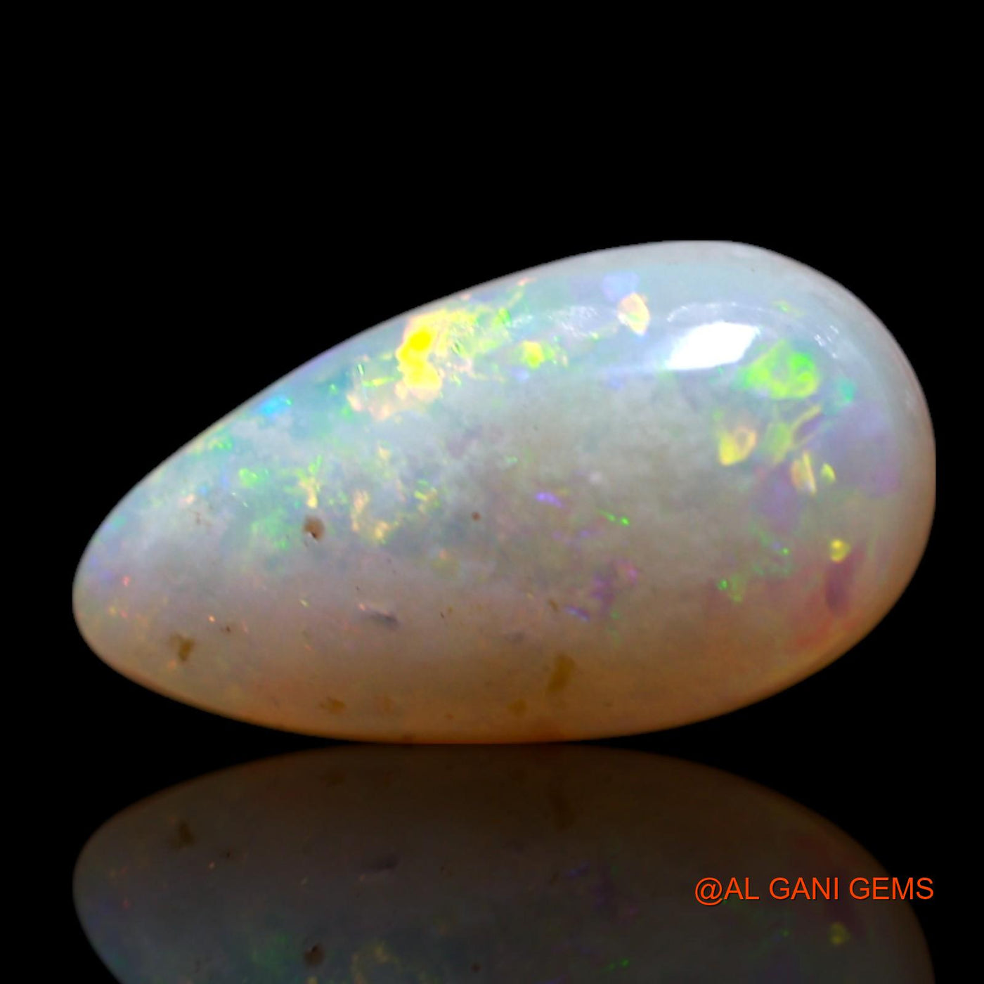 Natural Fire Opal Gemstone 1.80 Cts Loose Pear Cabochon From Australia 12x6x3 mm AG-55