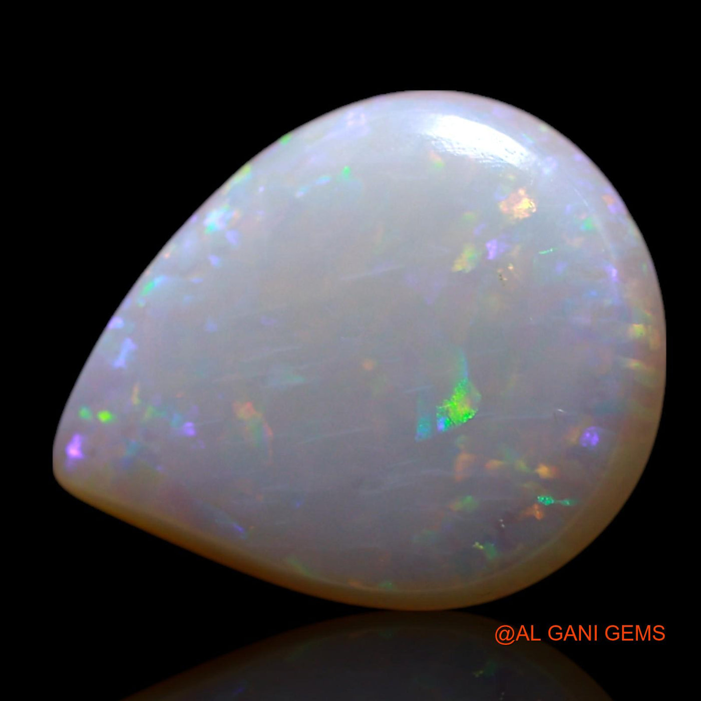 1.80 Cts Natural Australian Fire Opal Loose Gemstone Pear Cabochon 11x9x2 mm AG-56