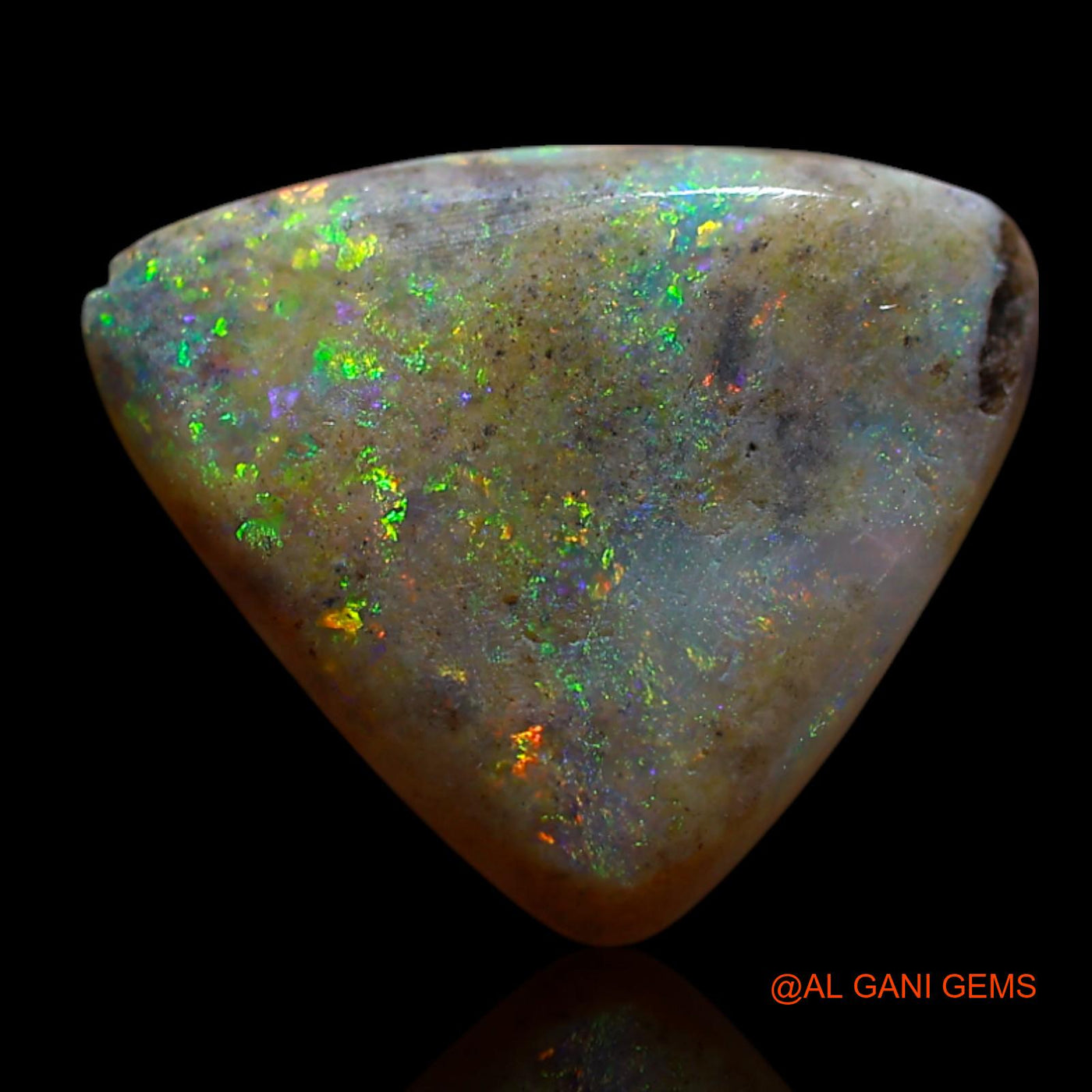 3.00 Cts Natural Australian Fire Opal Loose Gemstone Trillion Cabochon 13x12x3 mm AG-585