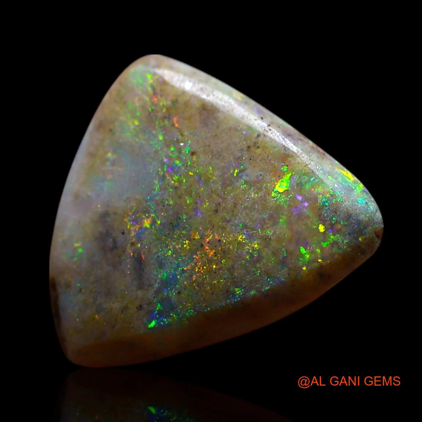 3.00 Cts Natural Australian Fire Opal Loose Gemstone Trillion Cabochon 13x12x3 mm AG-585