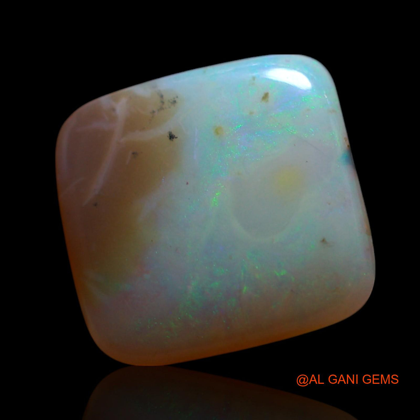Natural Untreated Fire Opal Loose Gemstone Square Cabochon From Australia 4.00 Cts 11x11x4 mm AG-589