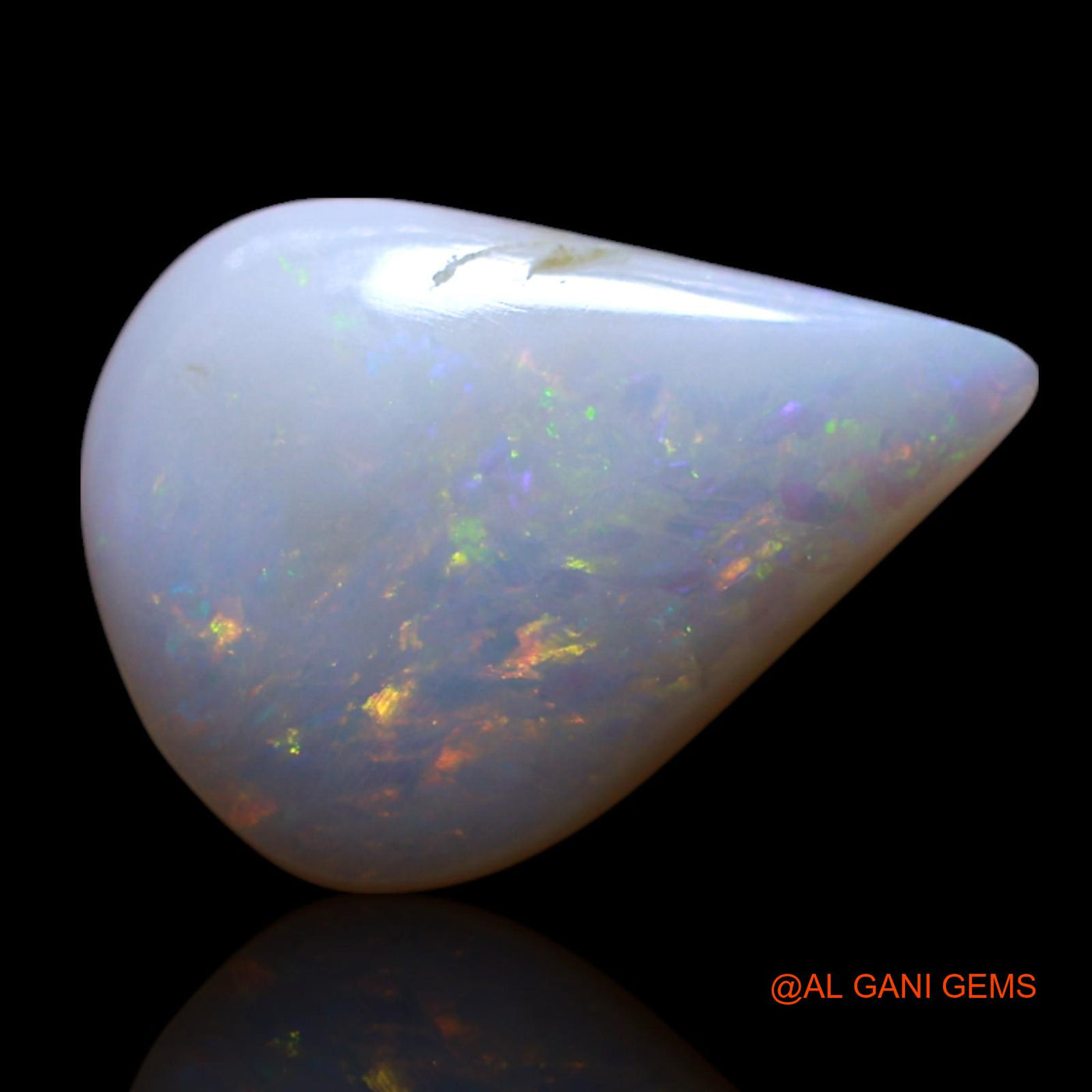 2.00 Cts Natural Australian Fire Opal Pear Cabochon Loose Gemstone For Jewelry 13x9x3 mm AG-5
