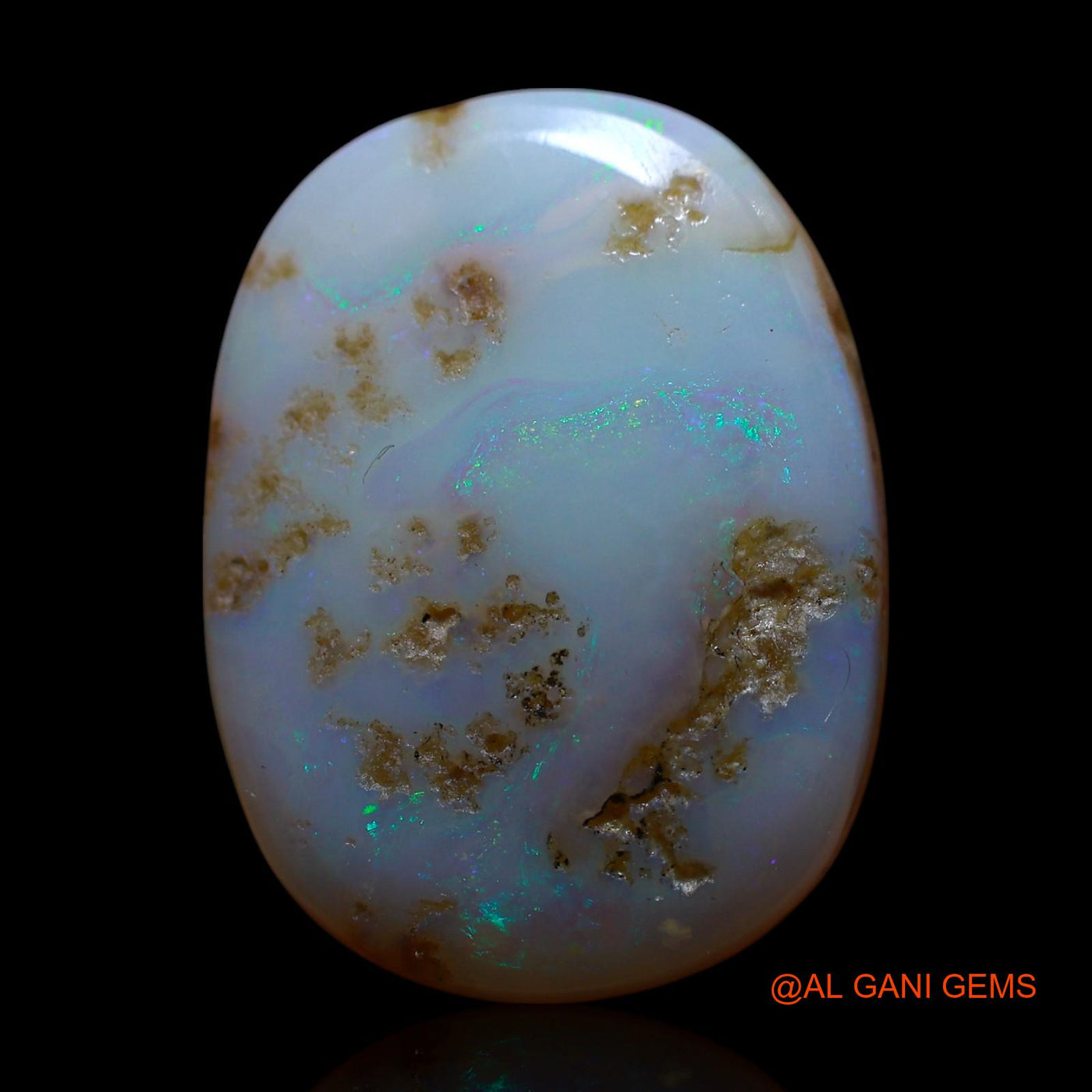 Natural Fire Opal Gemstone 13.00 Cts Loose Oval Cabochon From Australia 21x16x5 mm AG-601