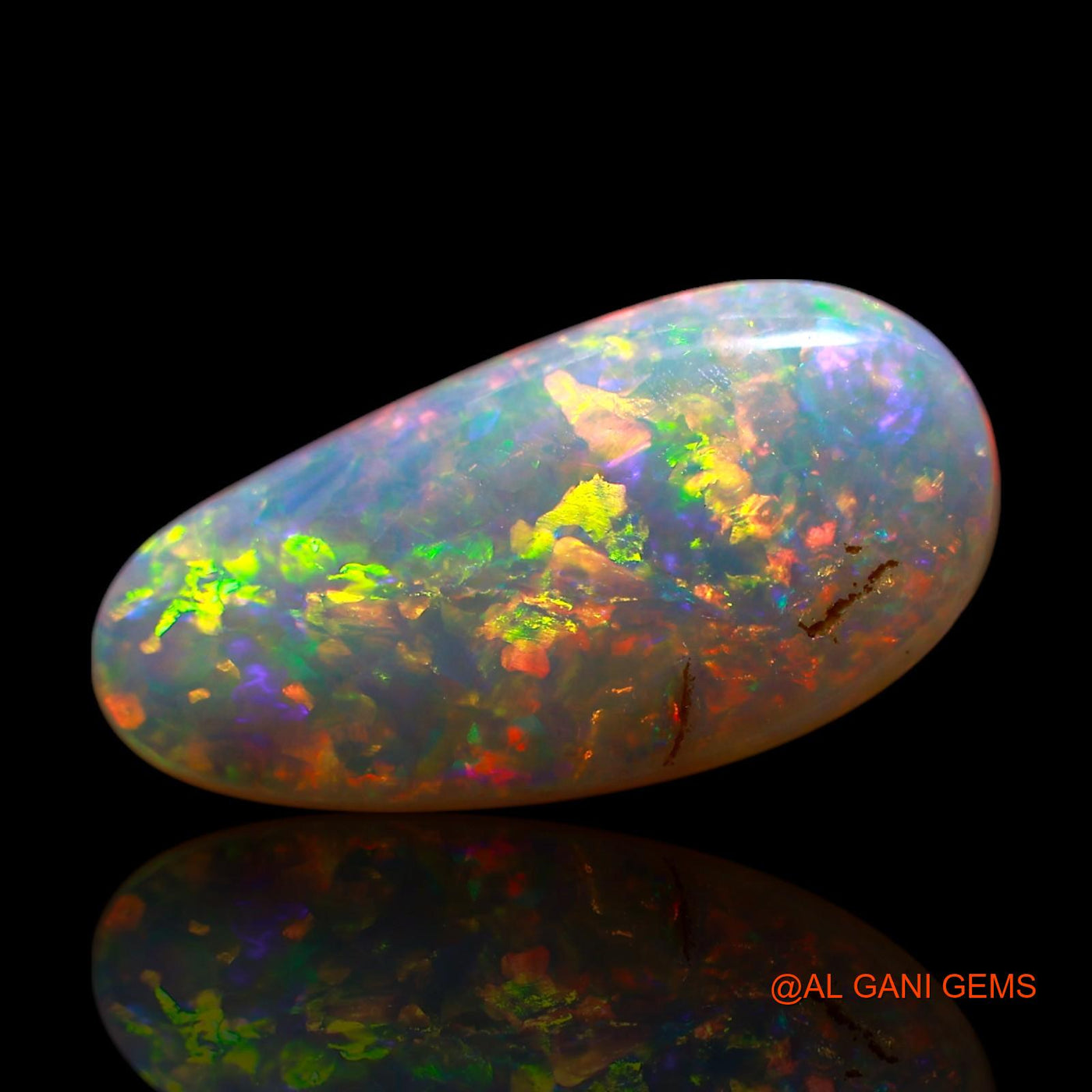 2.00 Cts Natural Australian Fire Opal Loose Gemstone Pear Cabochon 15x7x3 mm AG-621