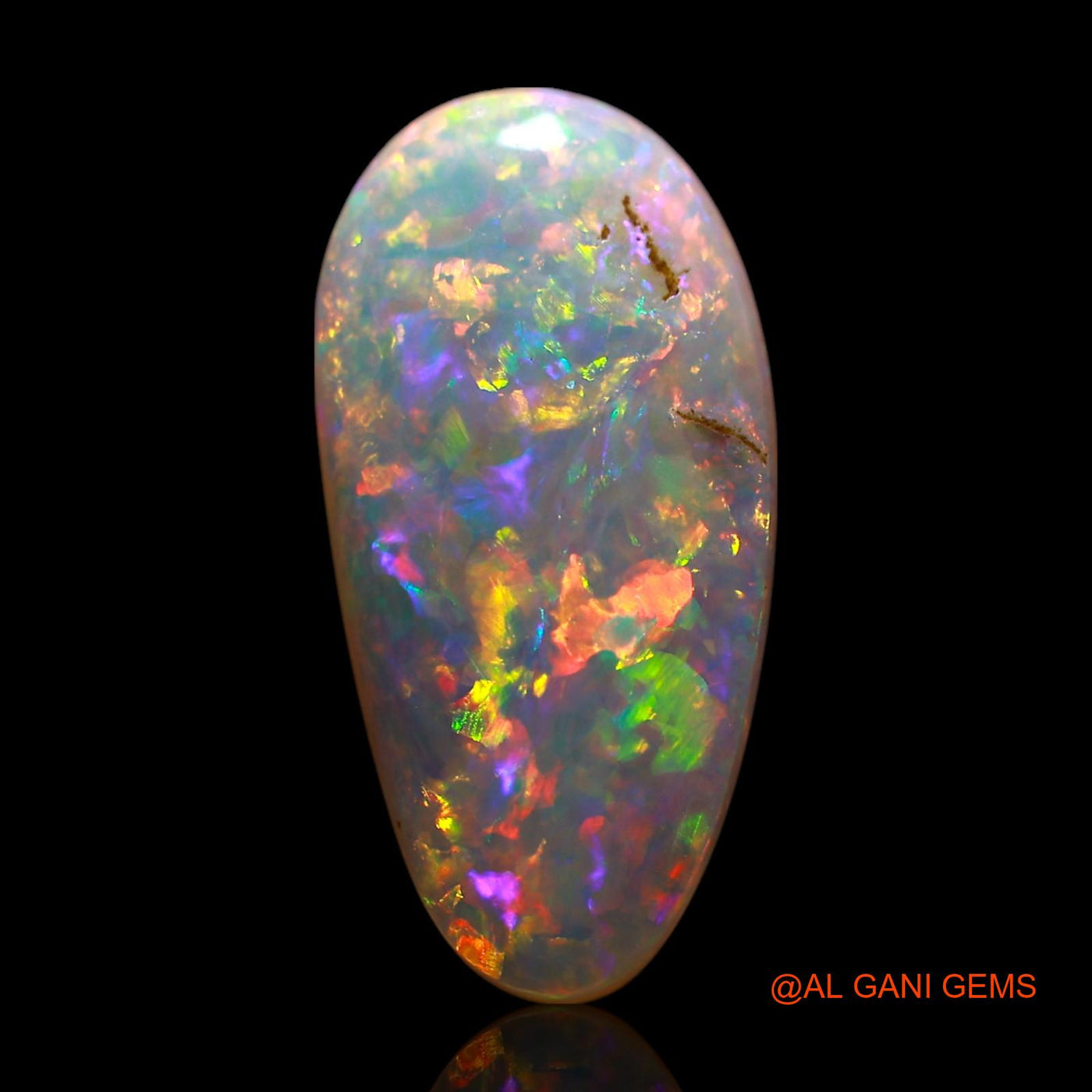 2.00 Cts Natural Australian Fire Opal Loose Gemstone Pear Cabochon 15x7x3 mm AG-621