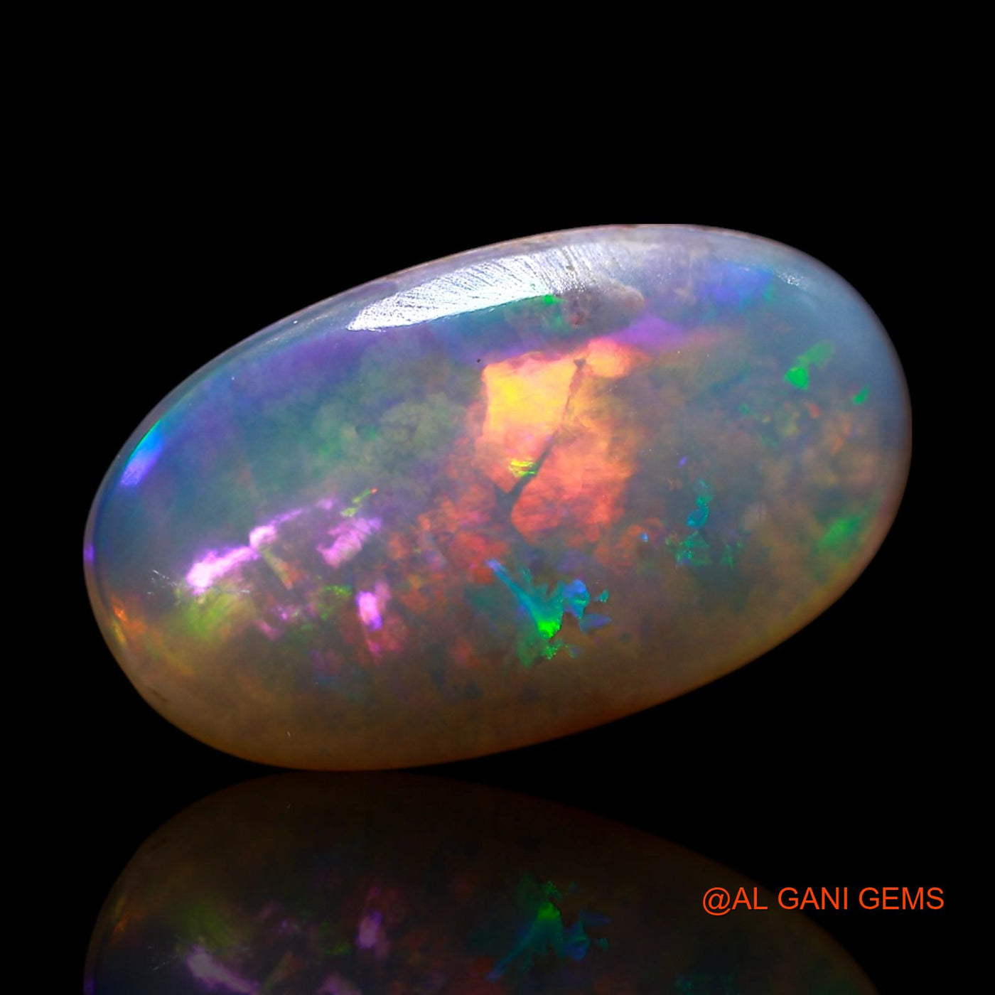 Natural Fire Opal Gemstone 3.00 Cts Loose Oval Cabochon From Australia 14x8x4 mm AG-622