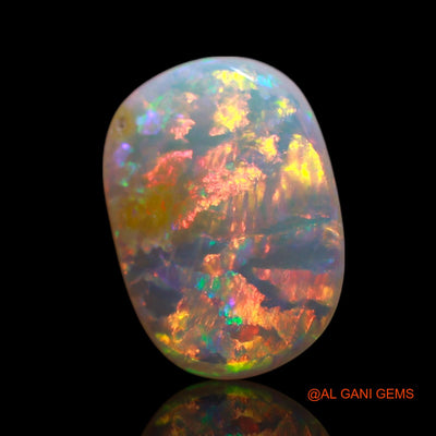 1.00 Cts Natural Australian Fire Opal Loose Gemstone Oval Cabochon 10x7x2 mm AG-63
