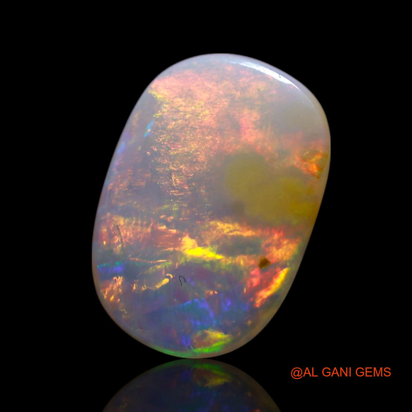 1.00 Cts Natural Australian Fire Opal Loose Gemstone Oval Cabochon 10x7x2 mm AG-63