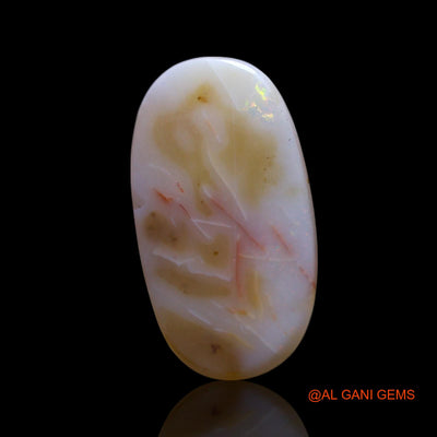 2.00 Cts Natural Australian Fire Opal Oval Cabochon Loose Gemstone For Jewelry 16x9x2 mm AG-643