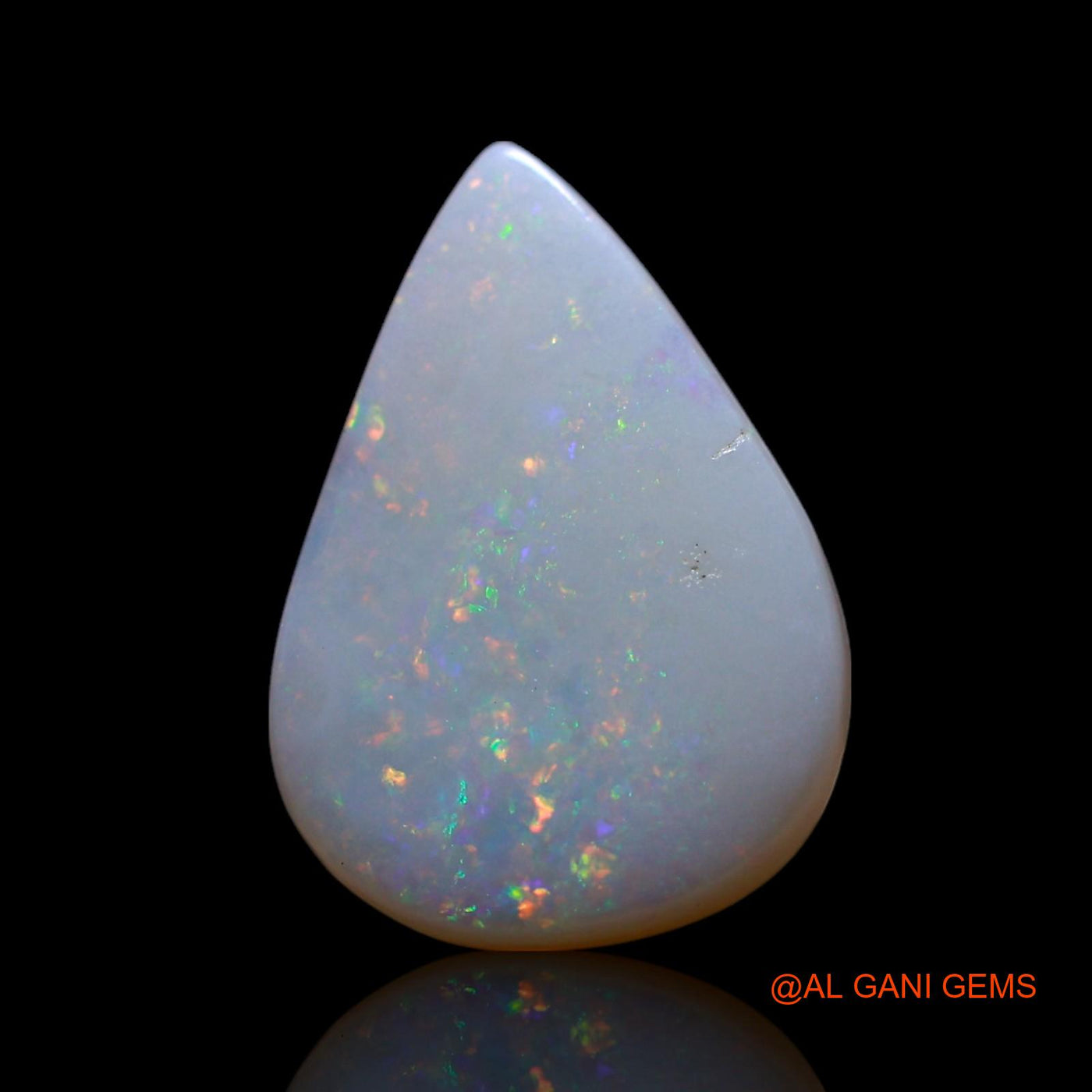 Natural Untreated Fire Opal Loose Gemstone Pear Cabochon From Australia 2.00 Cts 14x10x2 mm AG-654