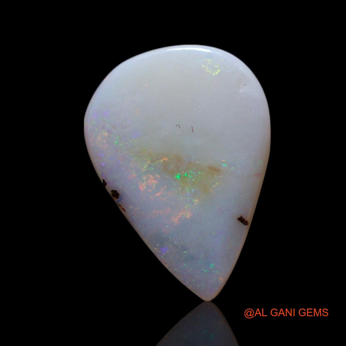 Natural Untreated Fire Opal Loose Gemstone Pear Cabochon From Australia 2.00 Cts 14x10x2 mm AG-654