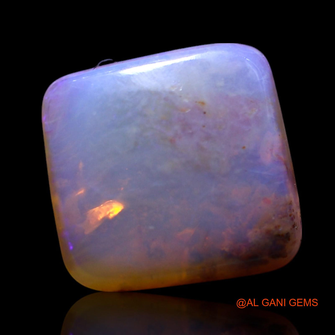 4.00 Cts Natural Australian Fire Opal Square Cabochon Loose Gemstone For Jewelry 11x11x4 mm AG-662