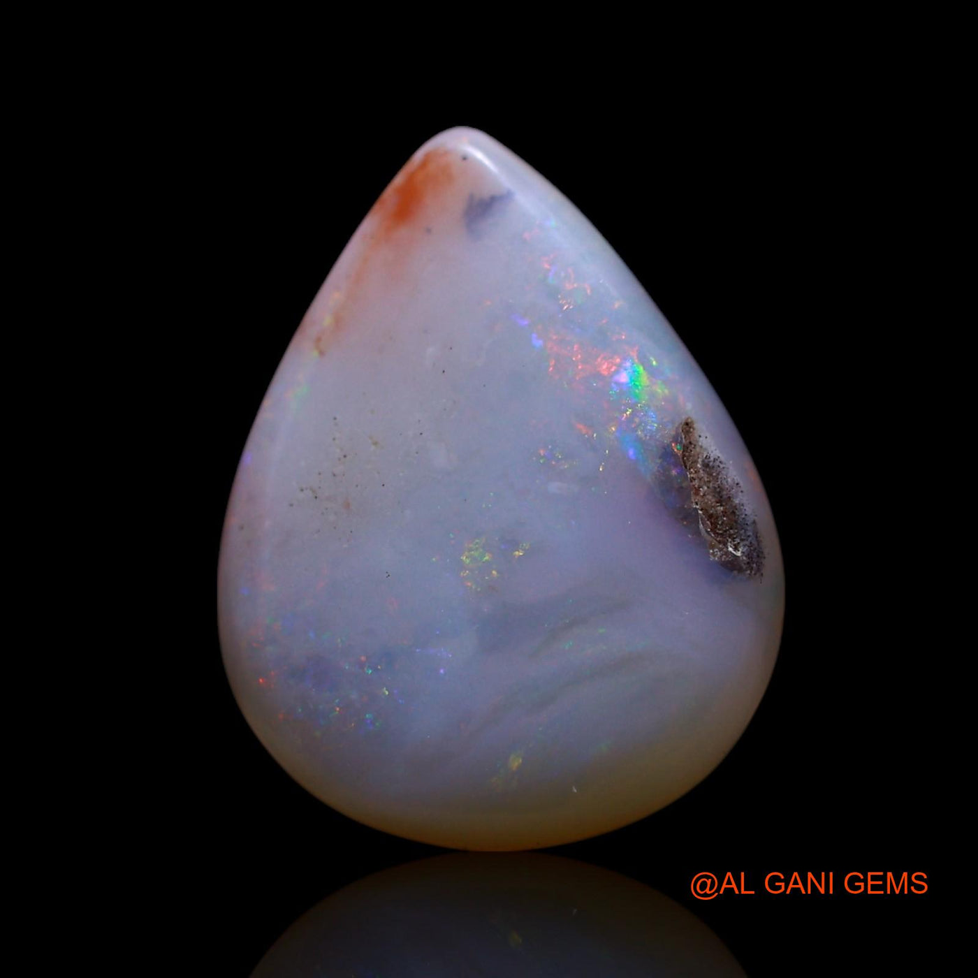 2.00 Cts Natural Australian Fire Opal Loose Gemstone Pear Cabochon 14x11x3 mm AG-671