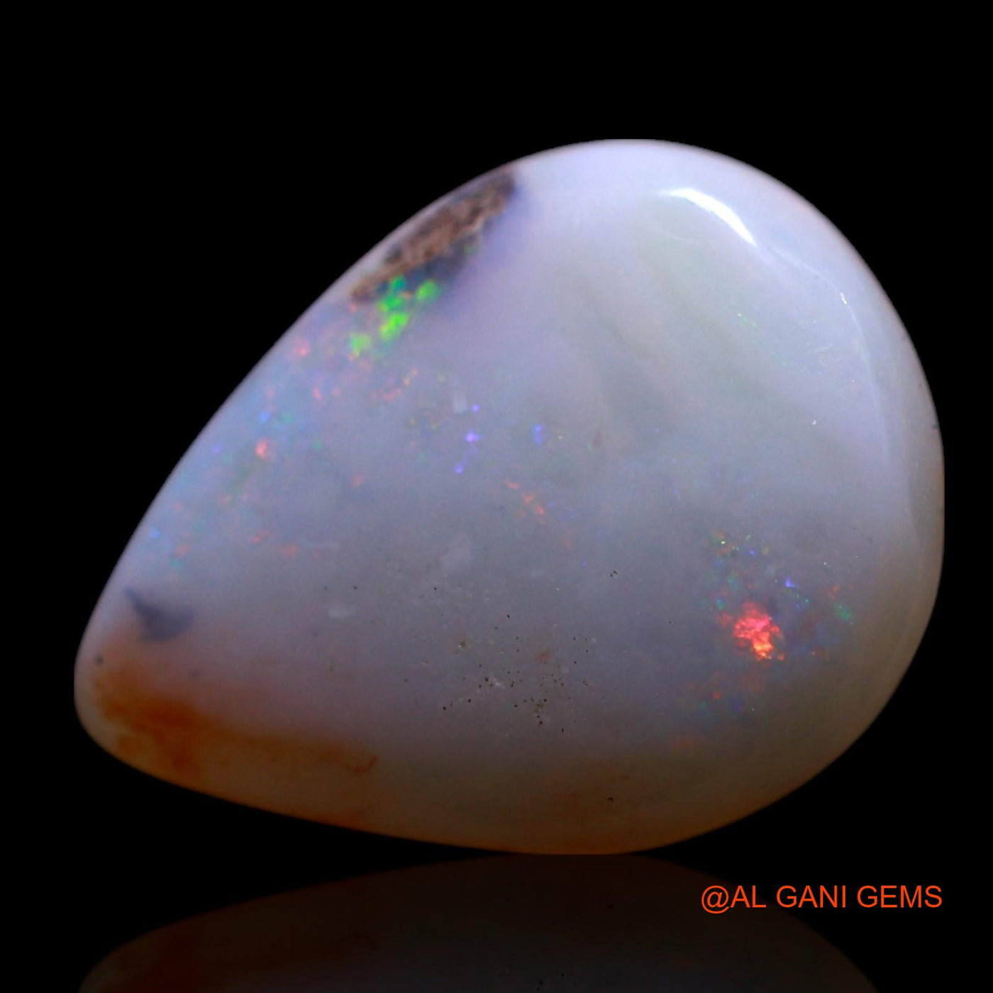 2.00 Cts Natural Australian Fire Opal Loose Gemstone Pear Cabochon 14x11x3 mm AG-671