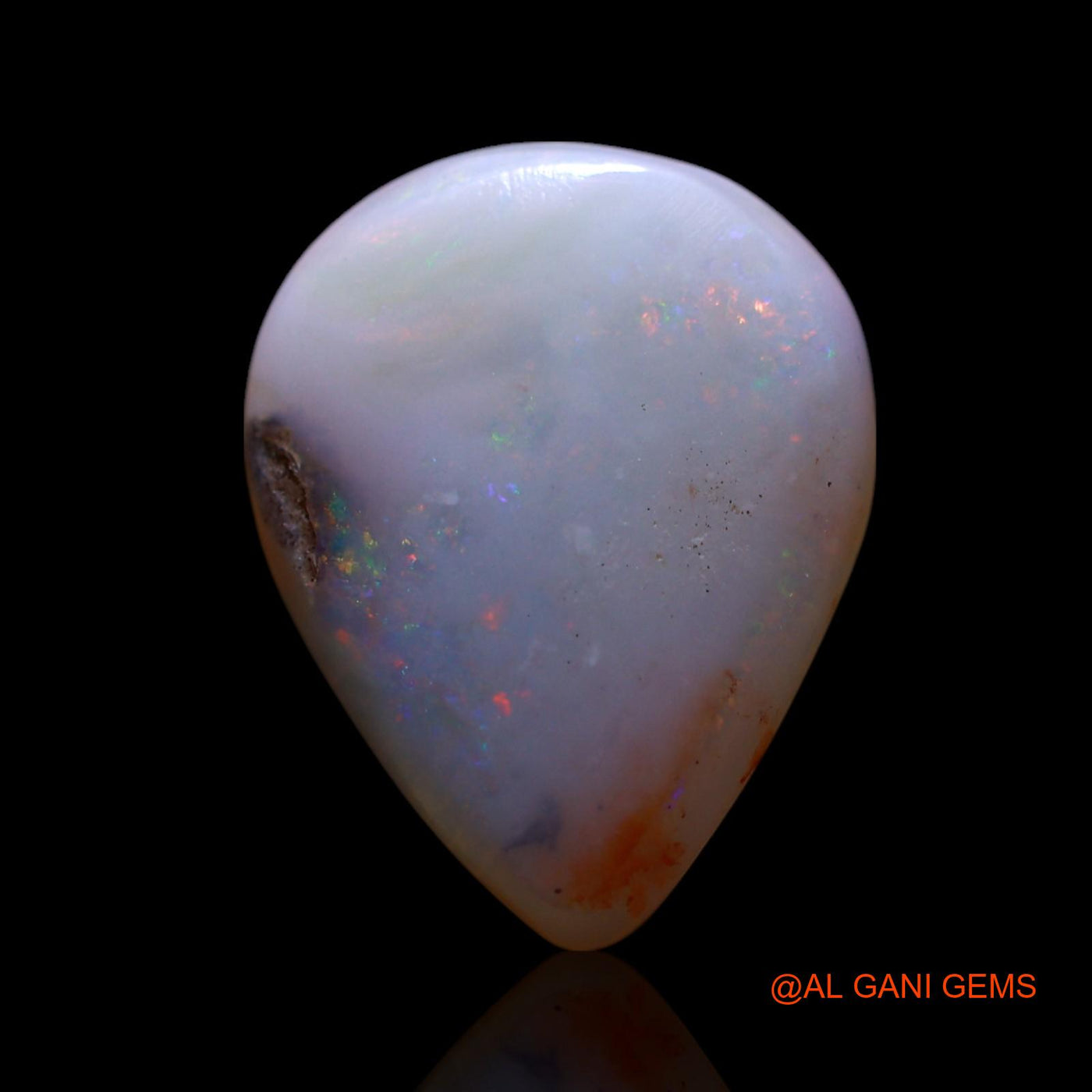 2.00 Cts Natural Australian Fire Opal Loose Gemstone Pear Cabochon 14x11x3 mm AG-671