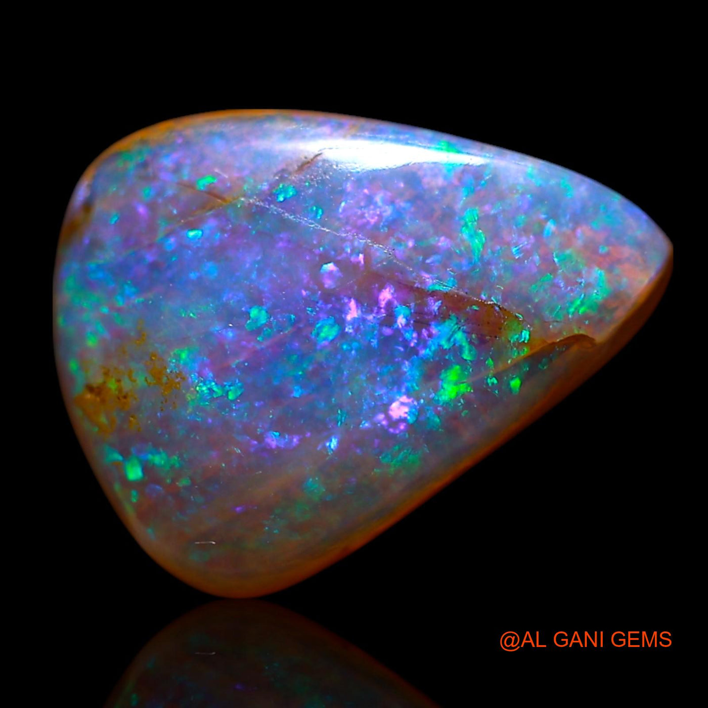 Natural Untreated Fire Opal Loose Gemstone Pear Cabochon From Australia 3.00 Cts 12x9x4 mm AG-696