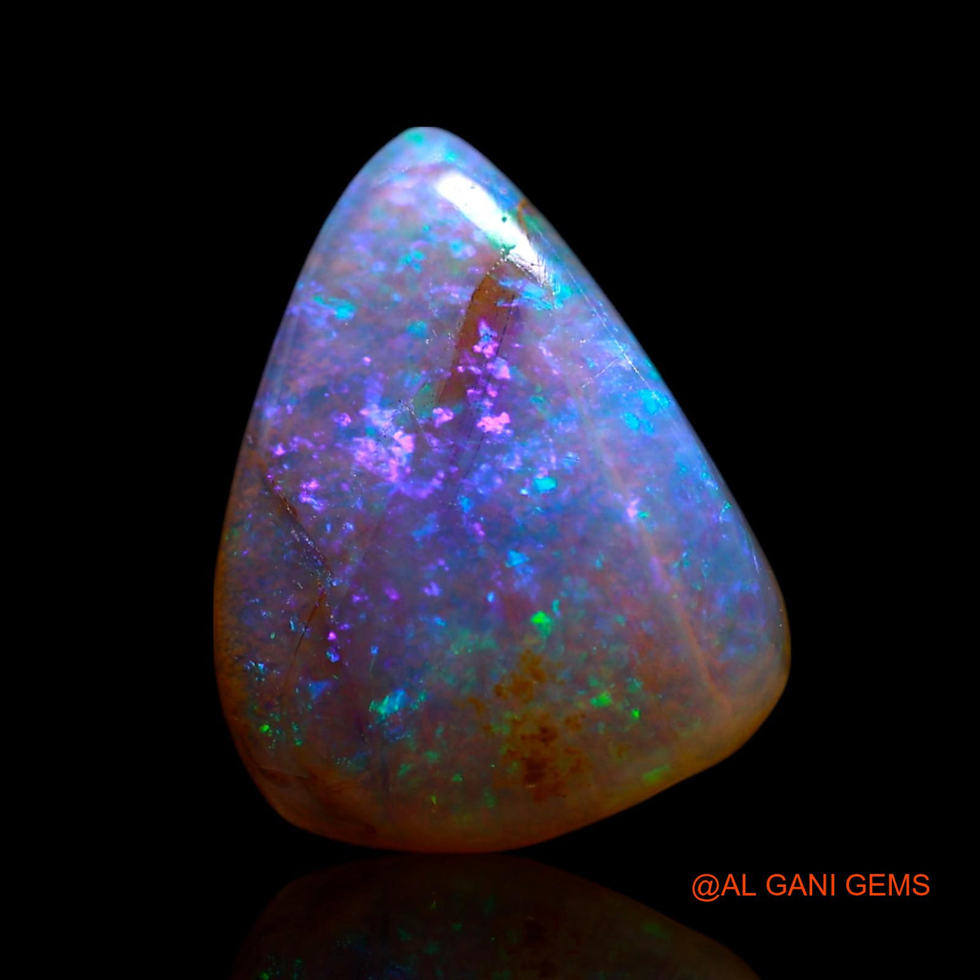 Natural Untreated Fire Opal Loose Gemstone Pear Cabochon From Australia 3.00 Cts 12x9x4 mm AG-696