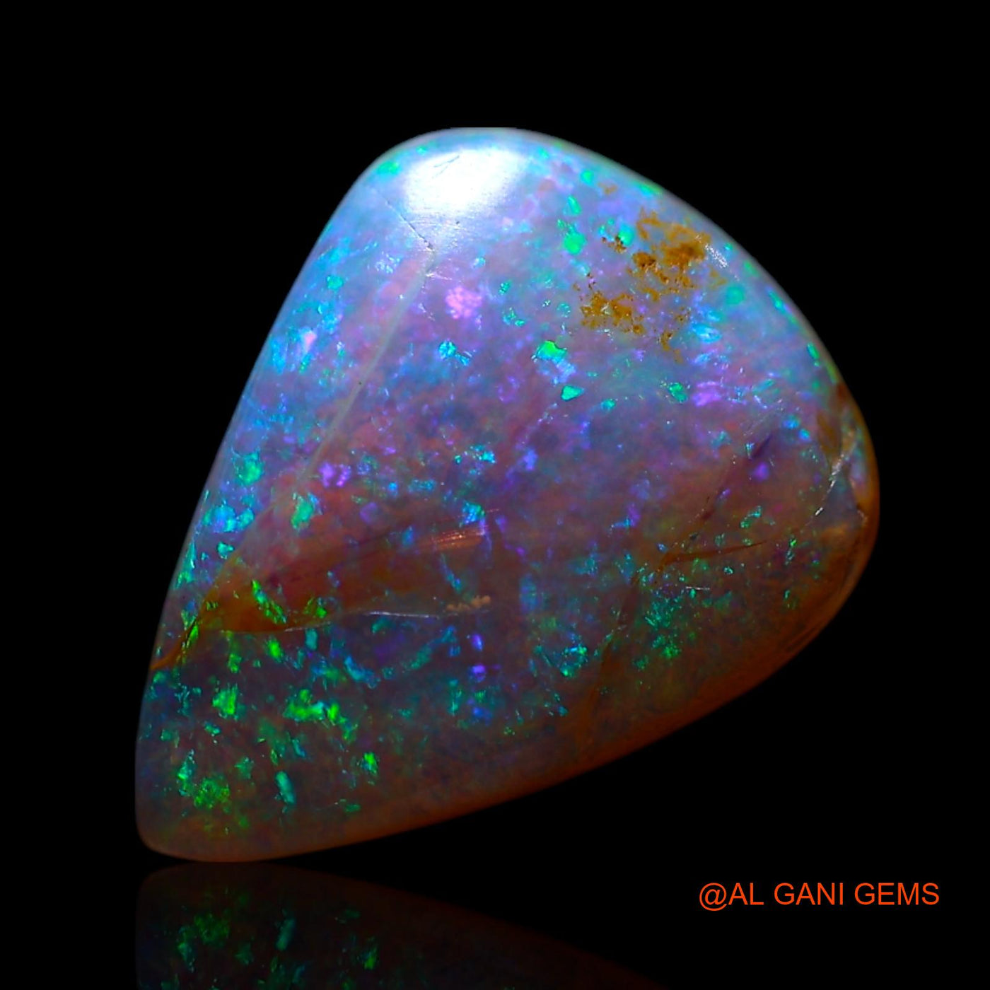 Natural Untreated Fire Opal Loose Gemstone Pear Cabochon From Australia 3.00 Cts 12x9x4 mm AG-696