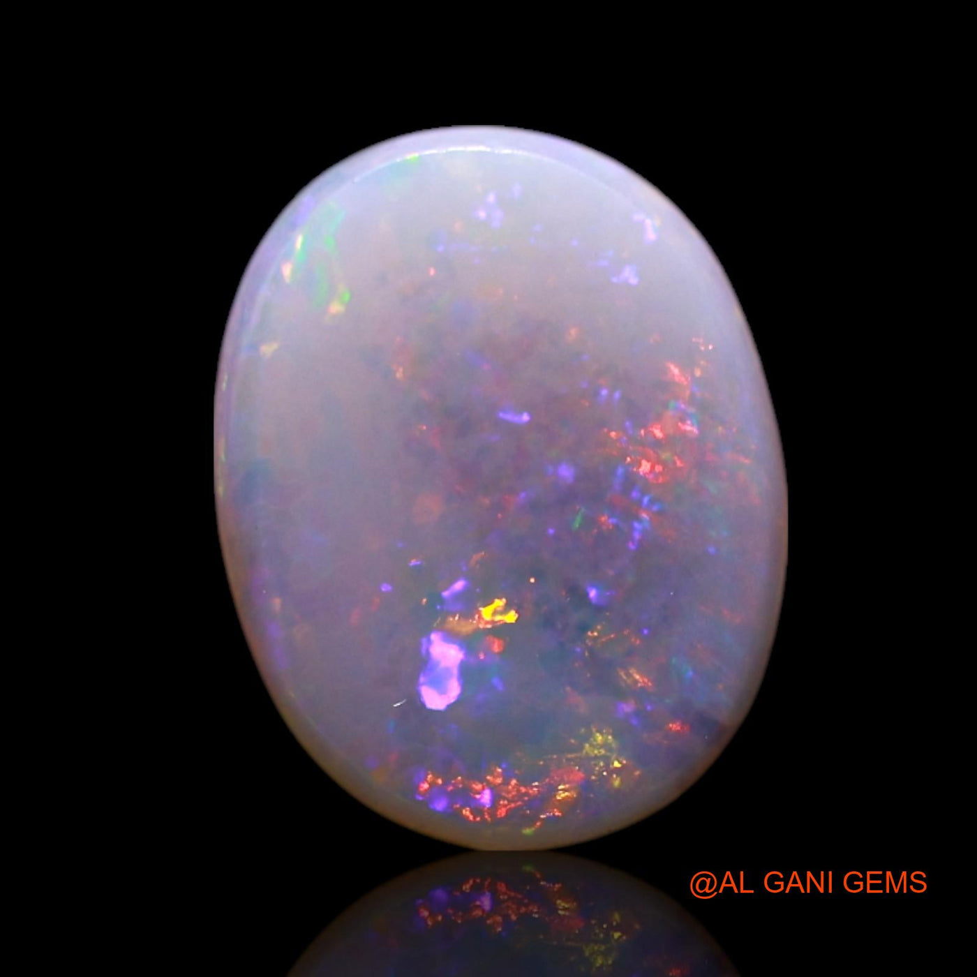 0.90 Cts Natural Australian Fire Opal Oval Cabochon Loose Gemstone For Jewelry 10x8x1 mm AG-735