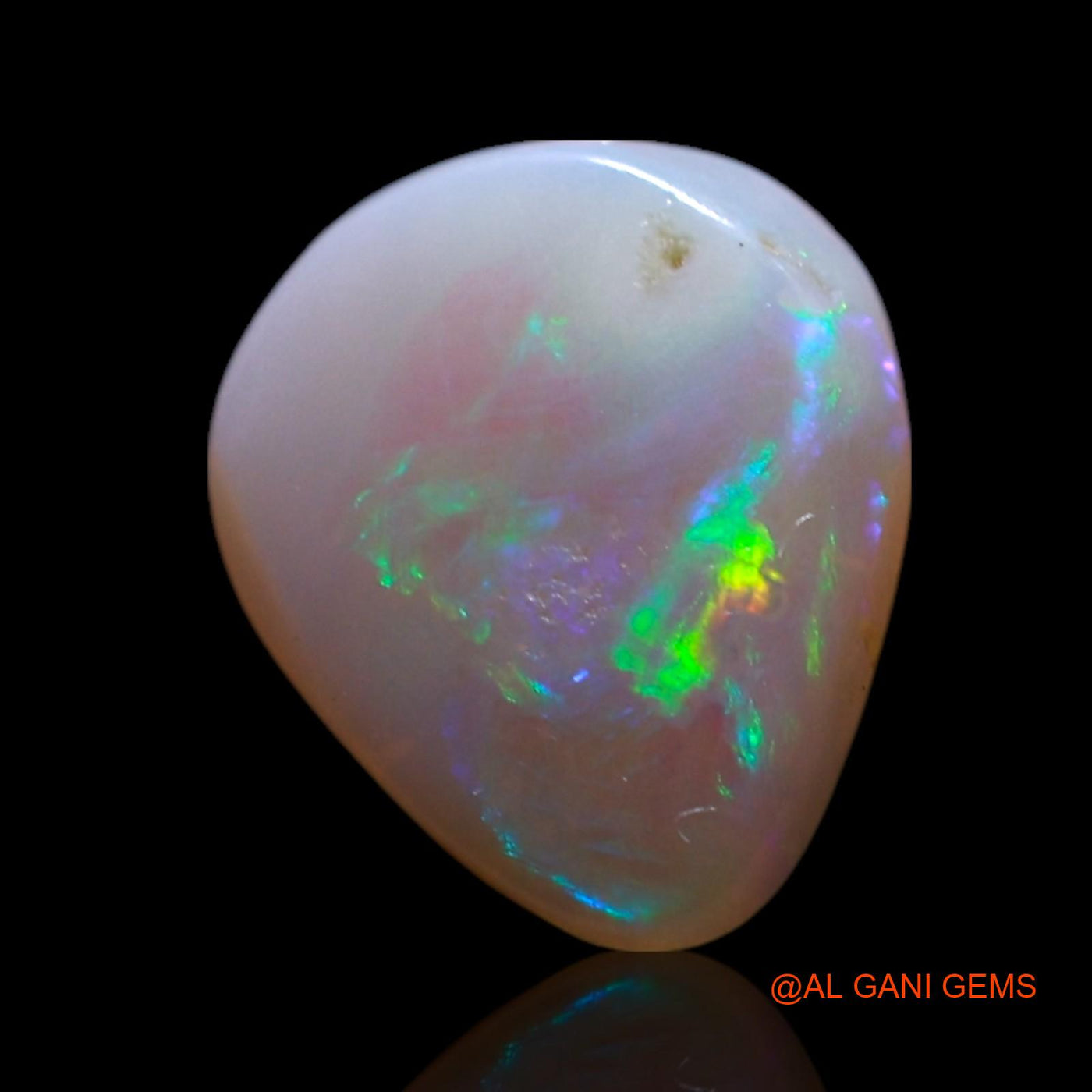 1.00 Cts Unheated Australian Fire Opal Loose Gemstone Pear Cabochon Natural 9x8x2 mm AG-743