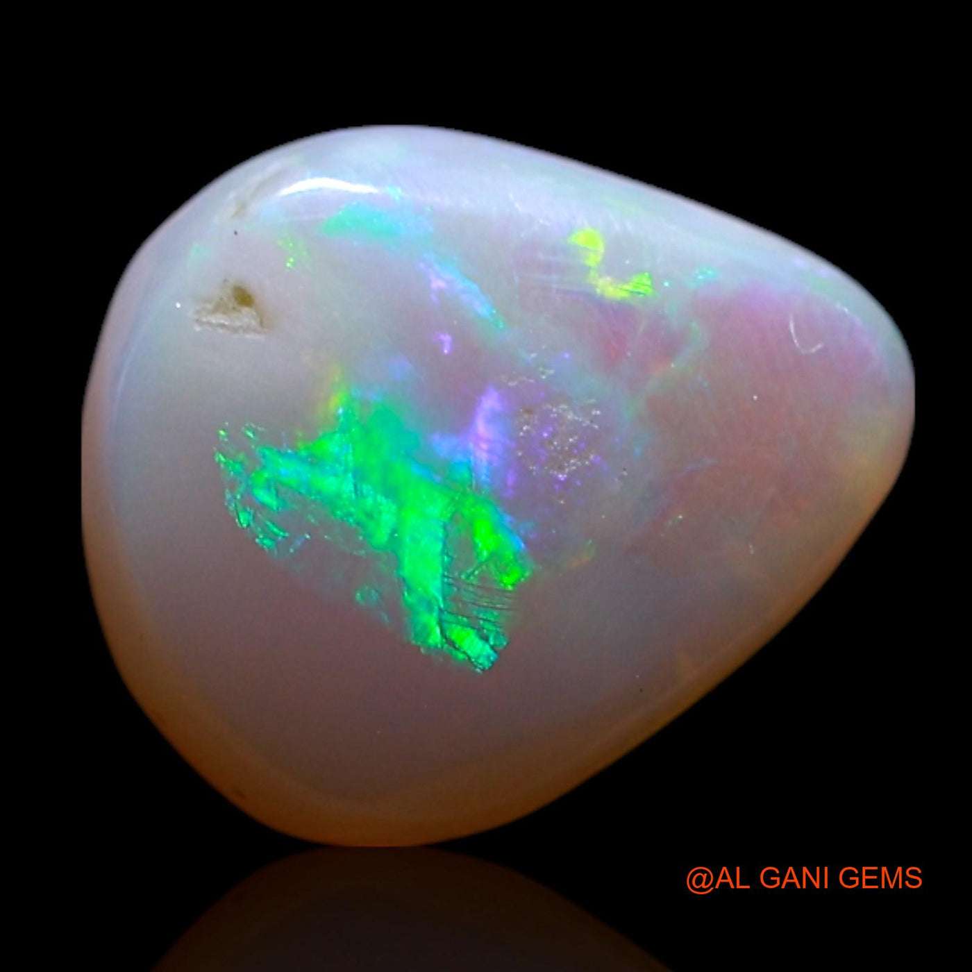 1.00 Cts Unheated Australian Fire Opal Loose Gemstone Pear Cabochon Natural 9x8x2 mm AG-743