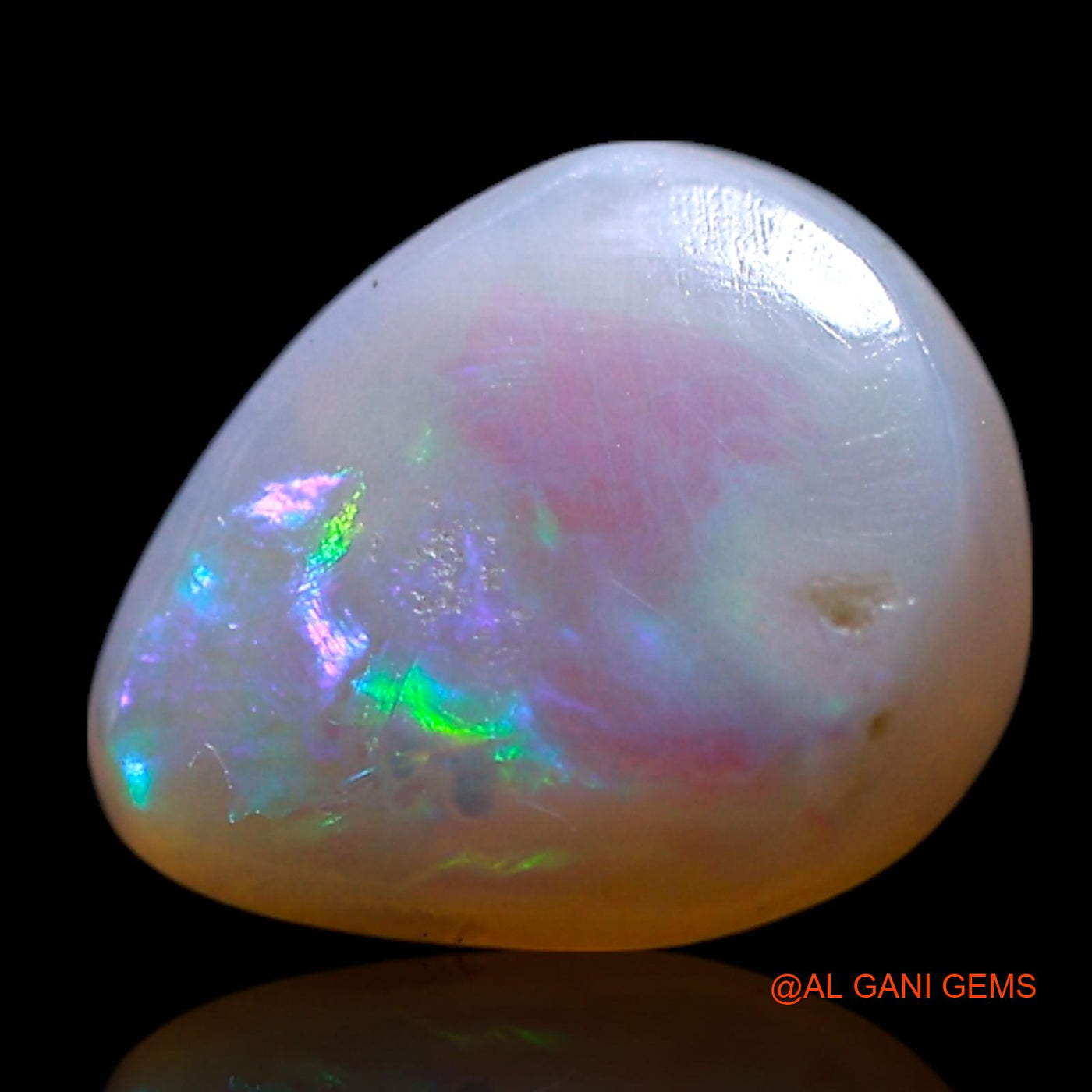 1.00 Cts Unheated Australian Fire Opal Loose Gemstone Pear Cabochon Natural 9x8x2 mm AG-743