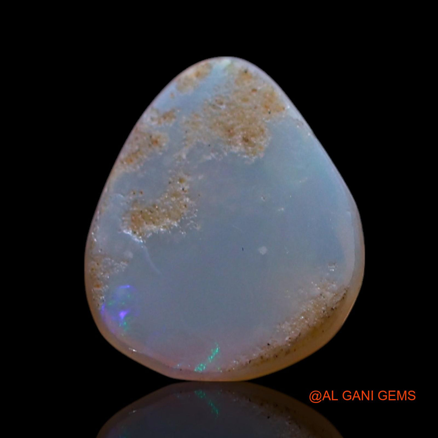 1.00 Cts Unheated Australian Fire Opal Loose Gemstone Pear Cabochon Natural 9x8x2 mm AG-743