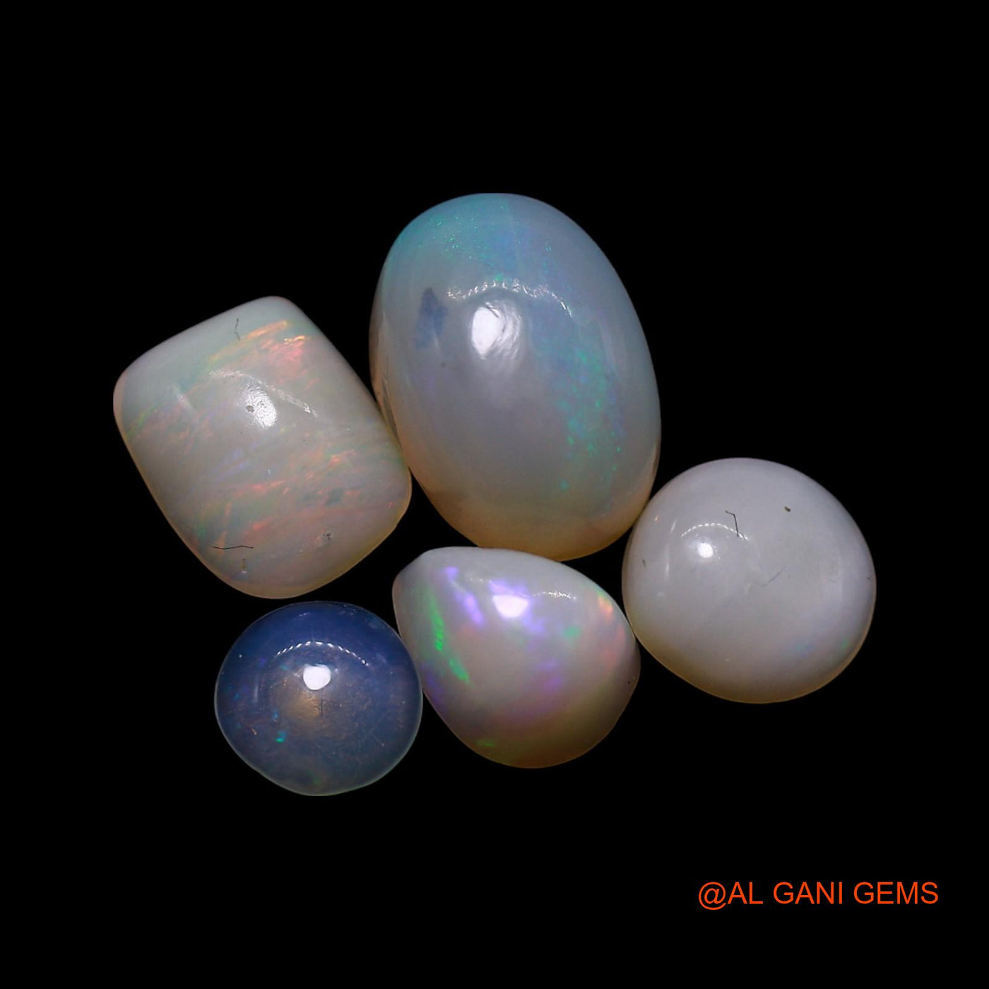 Natural Fire Opal Loose Gemstone Mix Shape Cabochon Australia 5 Pcs Wholesale Lot 3.00 Cts 4X4X1 TO 5X8X4 MM AG-751