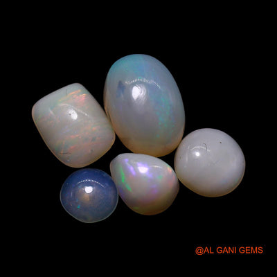 Natural Fire Opal Loose Gemstone Mix Shape Cabochon Australia 5 Pcs Wholesale Lot 3.00 Cts 4X4X1 TO 5X8X4 MM AG-751