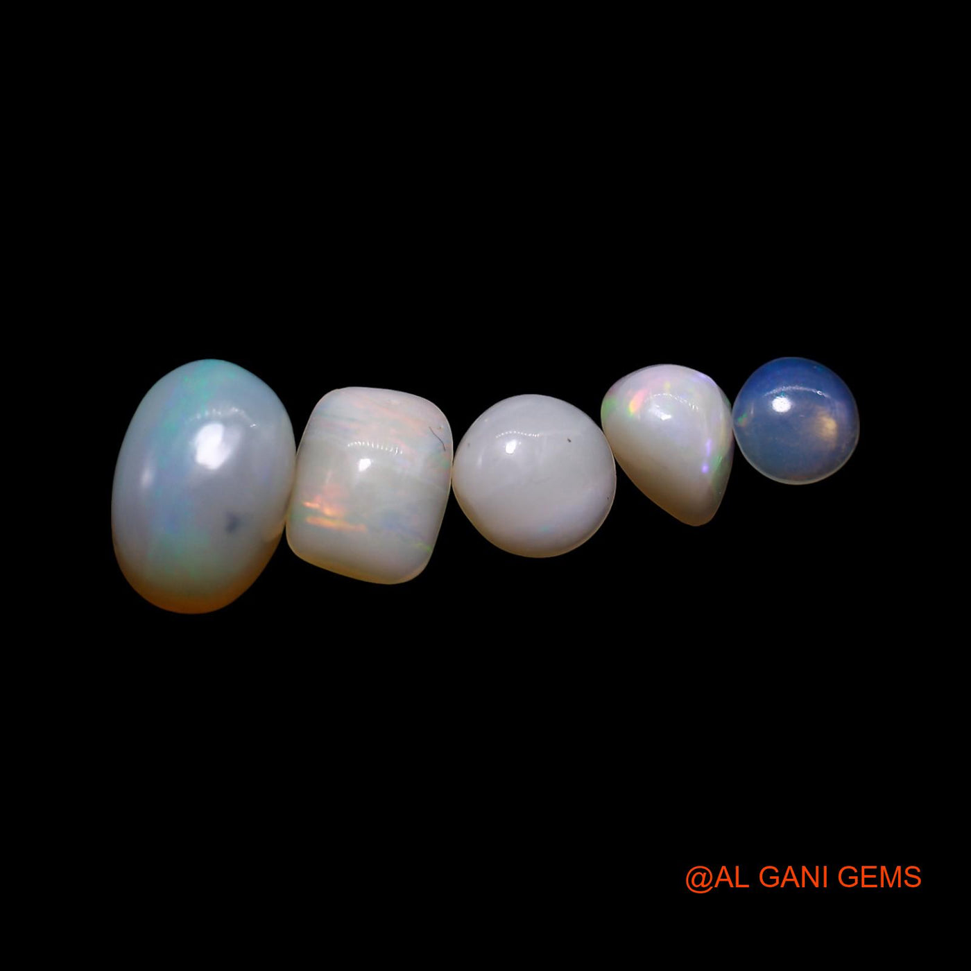 Natural Fire Opal Loose Gemstone Mix Shape Cabochon Australia 5 Pcs Wholesale Lot 3.00 Cts 4X4X1 TO 5X8X4 MM AG-751