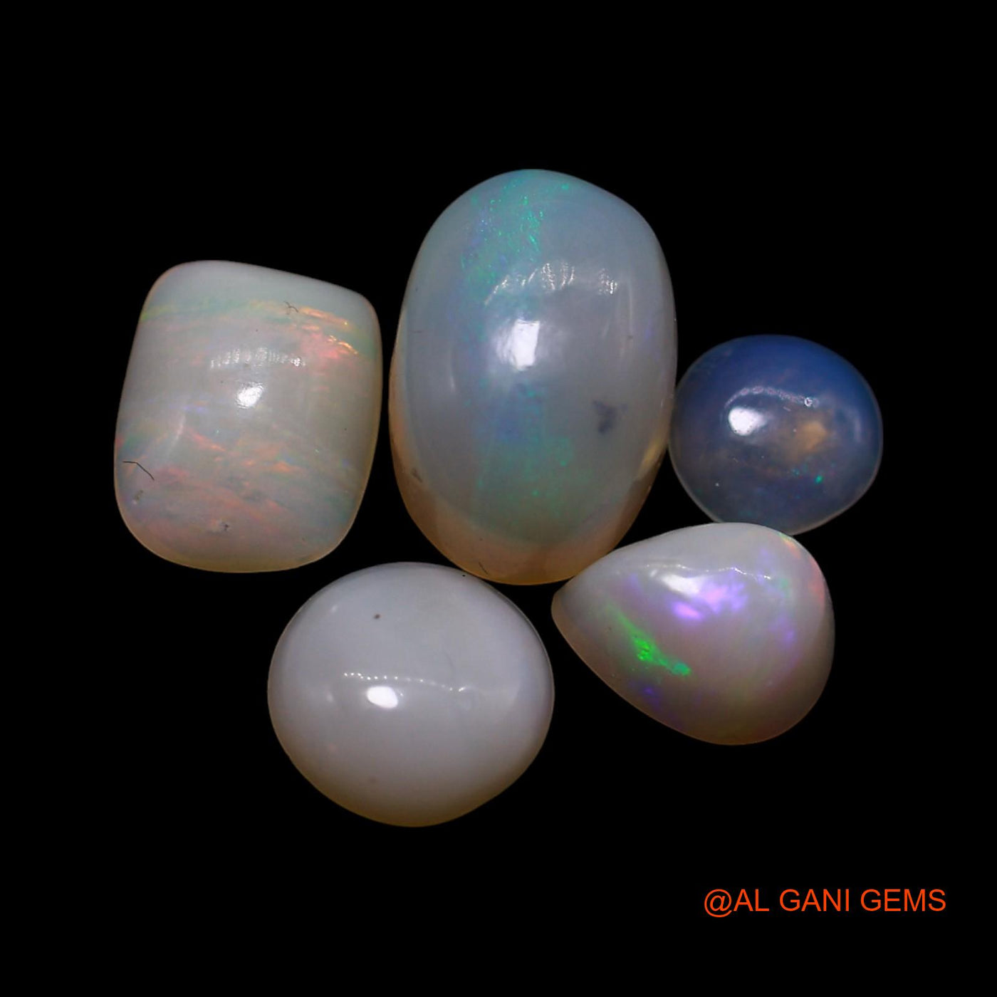 Natural Fire Opal Loose Gemstone Mix Shape Cabochon Australia 5 Pcs Wholesale Lot 3.00 Cts 4X4X1 TO 5X8X4 MM AG-751