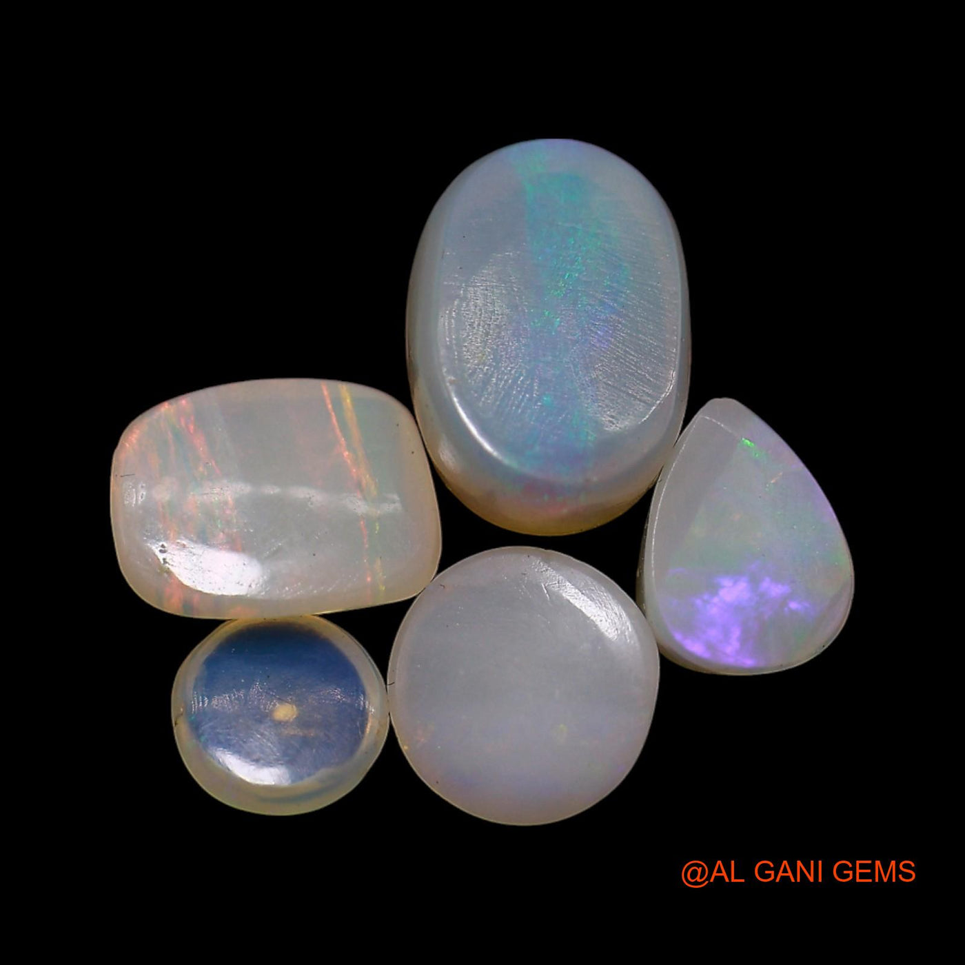 Natural Fire Opal Loose Gemstone Mix Shape Cabochon Australia 5 Pcs Wholesale Lot 3.00 Cts 4X4X1 TO 5X8X4 MM AG-751