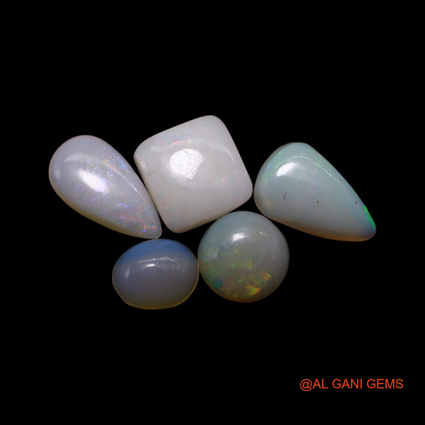 Natural Fire Opal Loose Gemstone Mix Shape Cabochon Australia 5 Pcs Wholesale Lot 2.00 Cts 4X6X2 TO 6X9X2 MM AG-753