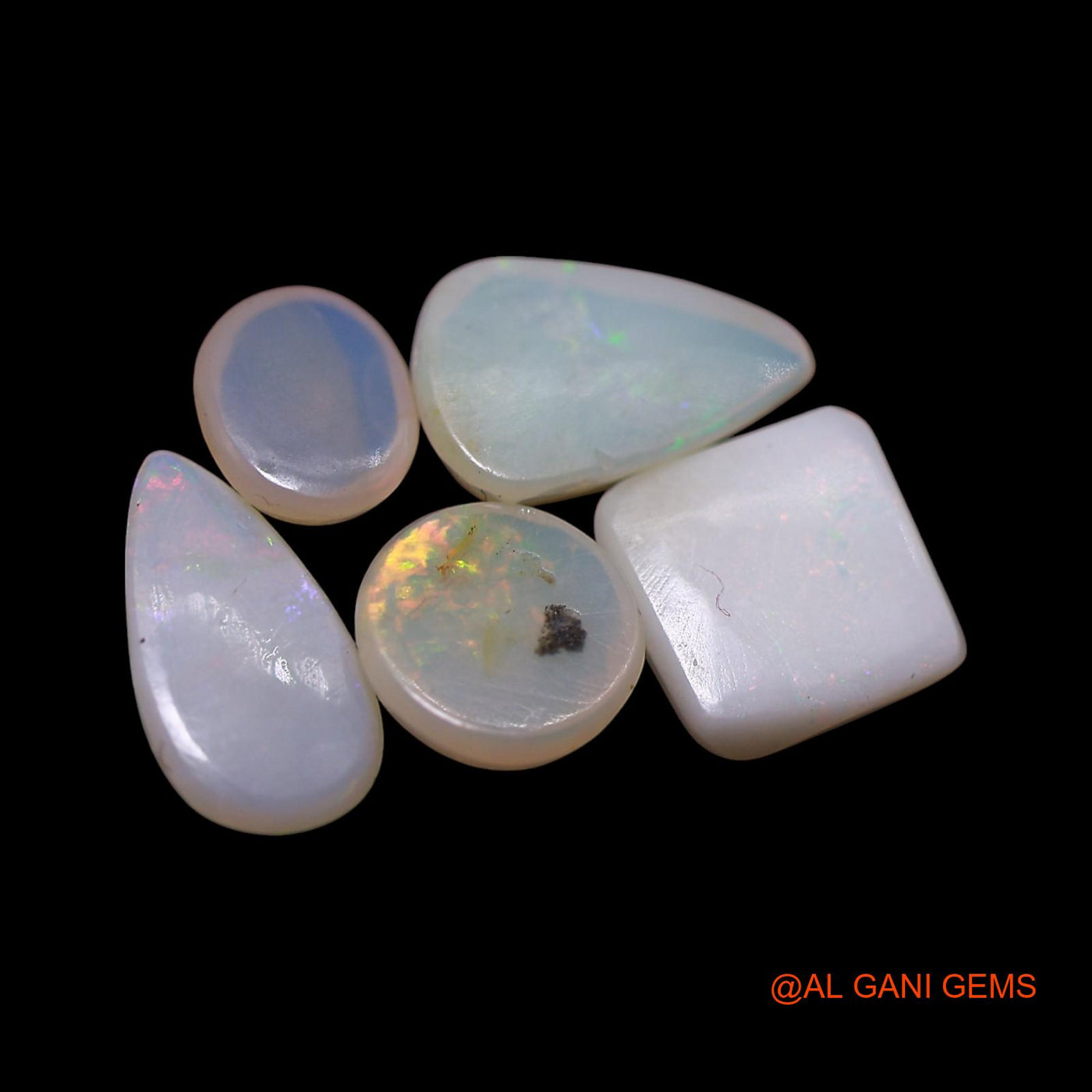 Natural Fire Opal Loose Gemstone Mix Shape Cabochon Australia 5 Pcs Wholesale Lot 2.00 Cts 4X6X2 TO 6X9X2 MM AG-753
