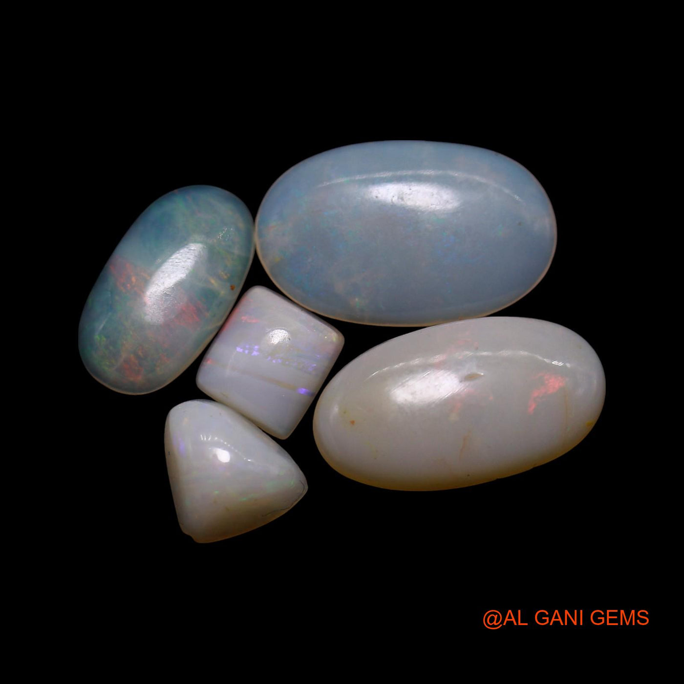 5 Pcs 4.00 Cts Natural Australian Fire Opal Loose Gemstone Mix Shape Cabochon Wholesale Lot 4X5X2 TO 7X12X2 MM AG-754