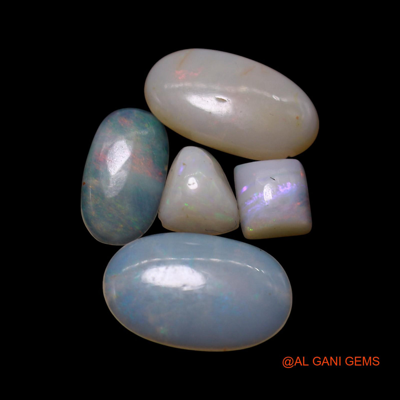 5 Pcs 4.00 Cts Natural Australian Fire Opal Loose Gemstone Mix Shape Cabochon Wholesale Lot 4X5X2 TO 7X12X2 MM AG-754
