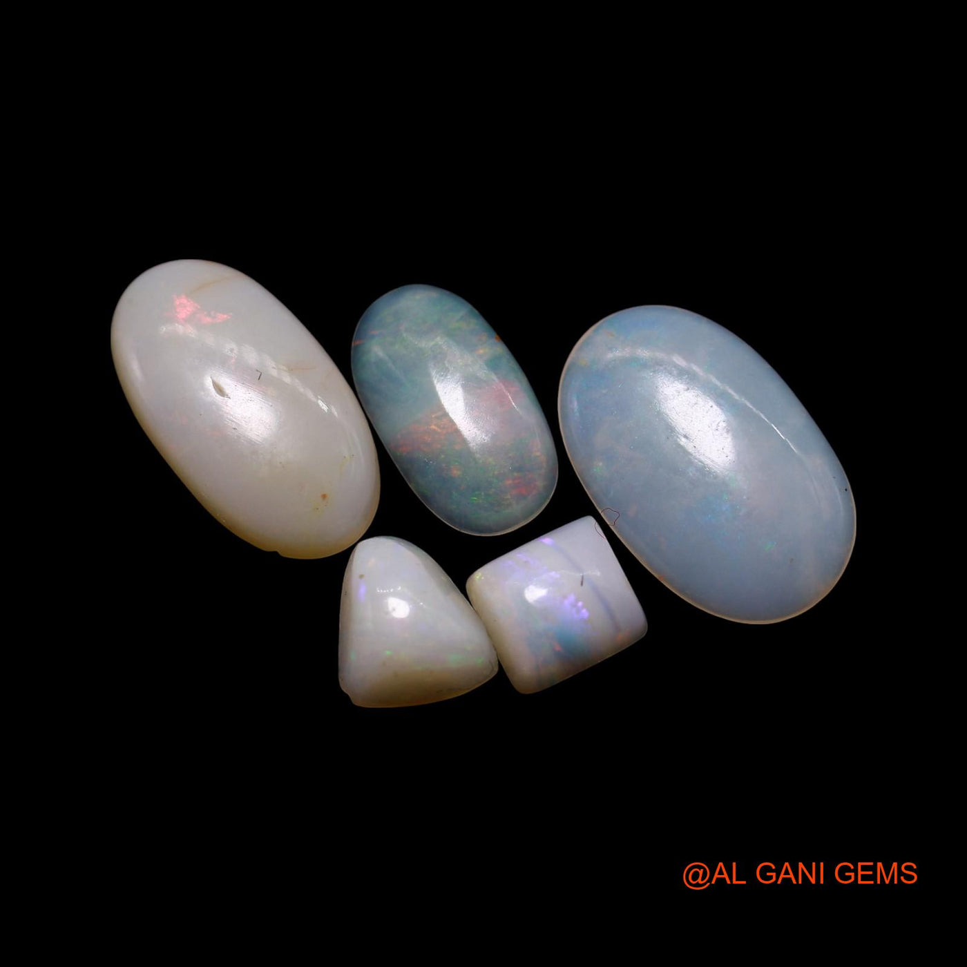 5 Pcs 4.00 Cts Natural Australian Fire Opal Loose Gemstone Mix Shape Cabochon Wholesale Lot 4X5X2 TO 7X12X2 MM AG-754