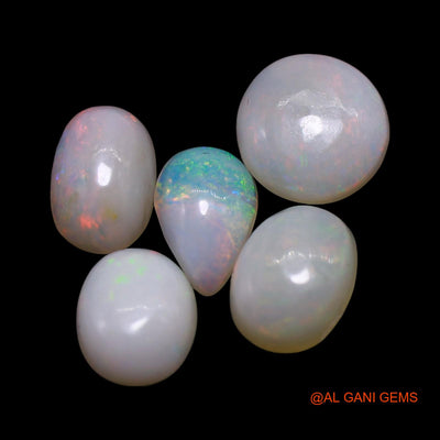 5 Pcs 3.00 Cts Natural Australian Fire Opal Loose Gemstone Mix Shape Cabochon Wholesale Lot 4X6X2 TO 7X7X2 MM AG-755