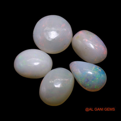 5 Pcs 3.00 Cts Natural Australian Fire Opal Loose Gemstone Mix Shape Cabochon Wholesale Lot 4X6X2 TO 7X7X2 MM AG-755