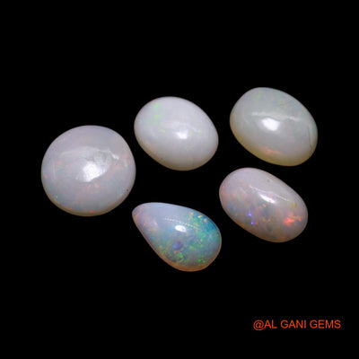 5 Pcs 3.00 Cts Natural Australian Fire Opal Loose Gemstone Mix Shape Cabochon Wholesale Lot 4X6X2 TO 7X7X2 MM AG-755