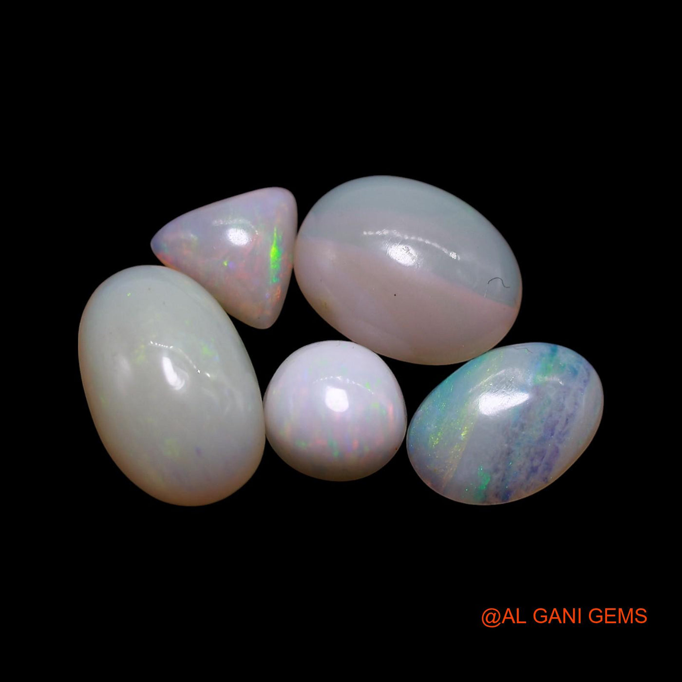 5 Pcs 4.00 Cts Natural Australian Fire Opal Loose Gemstone Mix Shape Cabochon Wholesale Lot 5X5X2 TO 6X10X3 MM AG-757