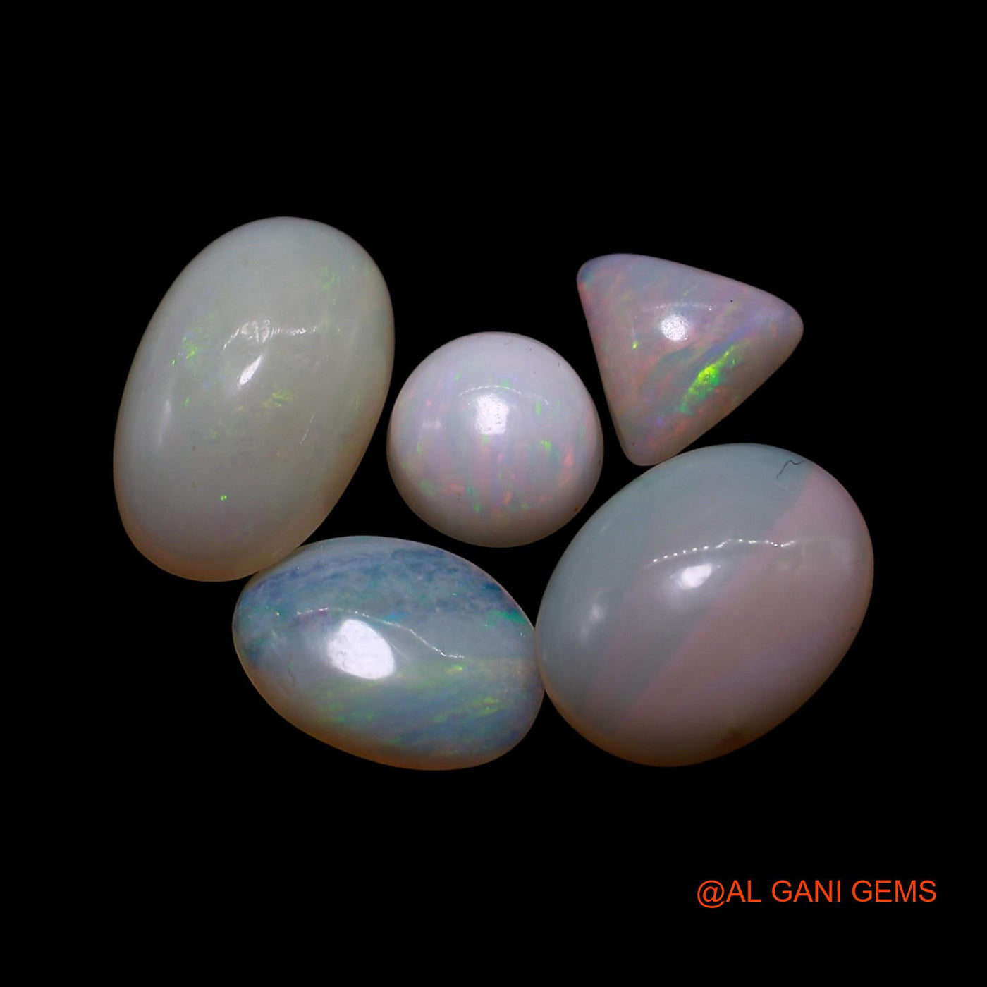 5 Pcs 4.00 Cts Natural Australian Fire Opal Loose Gemstone Mix Shape Cabochon Wholesale Lot 5X5X2 TO 6X10X3 MM AG-757