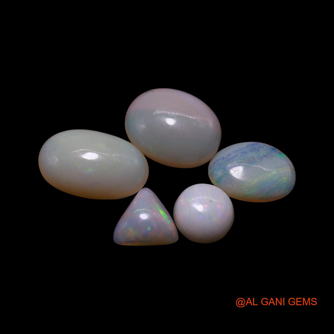 5 Pcs 4.00 Cts Natural Australian Fire Opal Loose Gemstone Mix Shape Cabochon Wholesale Lot 5X5X2 TO 6X10X3 MM AG-757