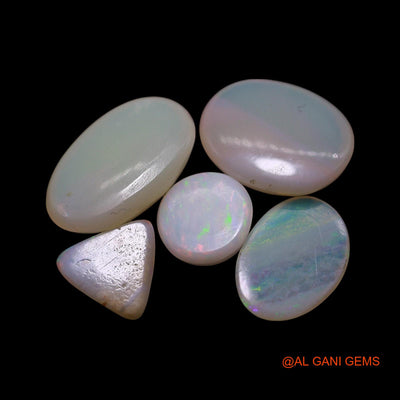 5 Pcs 4.00 Cts Natural Australian Fire Opal Loose Gemstone Mix Shape Cabochon Wholesale Lot 5X5X2 TO 6X10X3 MM AG-757