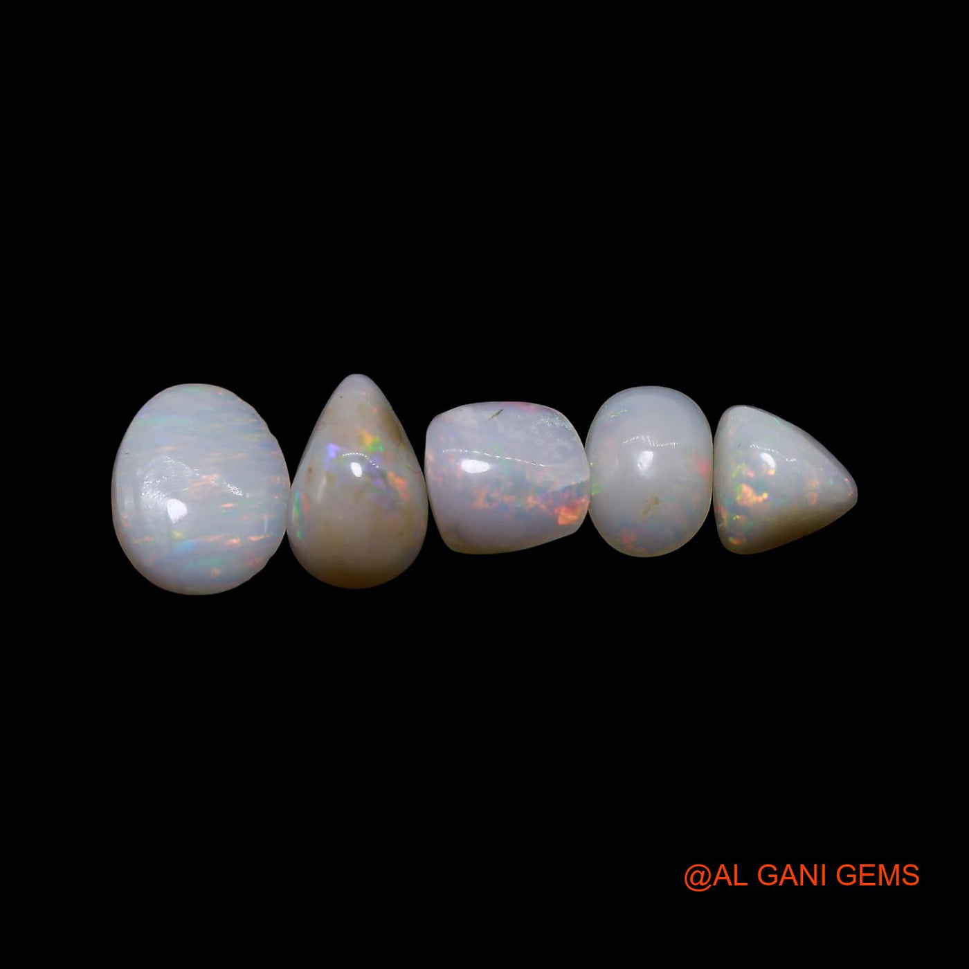 5 Pcs 2.00 Cts Natural Australian Fire Opal Loose Gemstone Mix Shape Cabochon Wholesale Lot 5X5X2 TO 6X8X1 MM AG-758