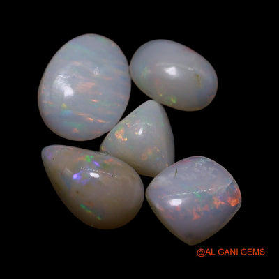 5 Pcs 2.00 Cts Natural Australian Fire Opal Loose Gemstone Mix Shape Cabochon Wholesale Lot 5X5X2 TO 6X8X1 MM AG-758